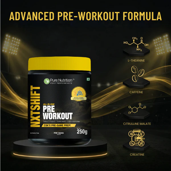 Pure Nutrition NXTShift Pre Workout – Caffeine, L-Theanine, Citrulline Malate & Creatine | Pink Guava - Image 3