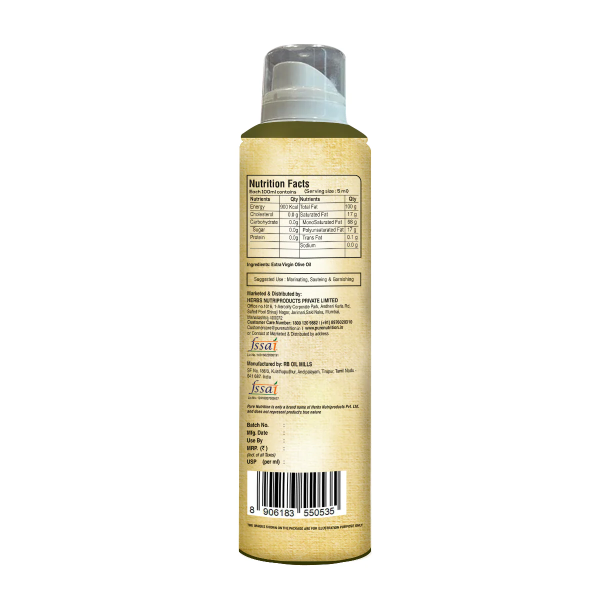 Olive Oil Cooking Spray 200ml | 100% Organic, Extra Virgin, Cold Pressed | Ideal for Cooking, Baking, Dressing, and Massage - Image 8