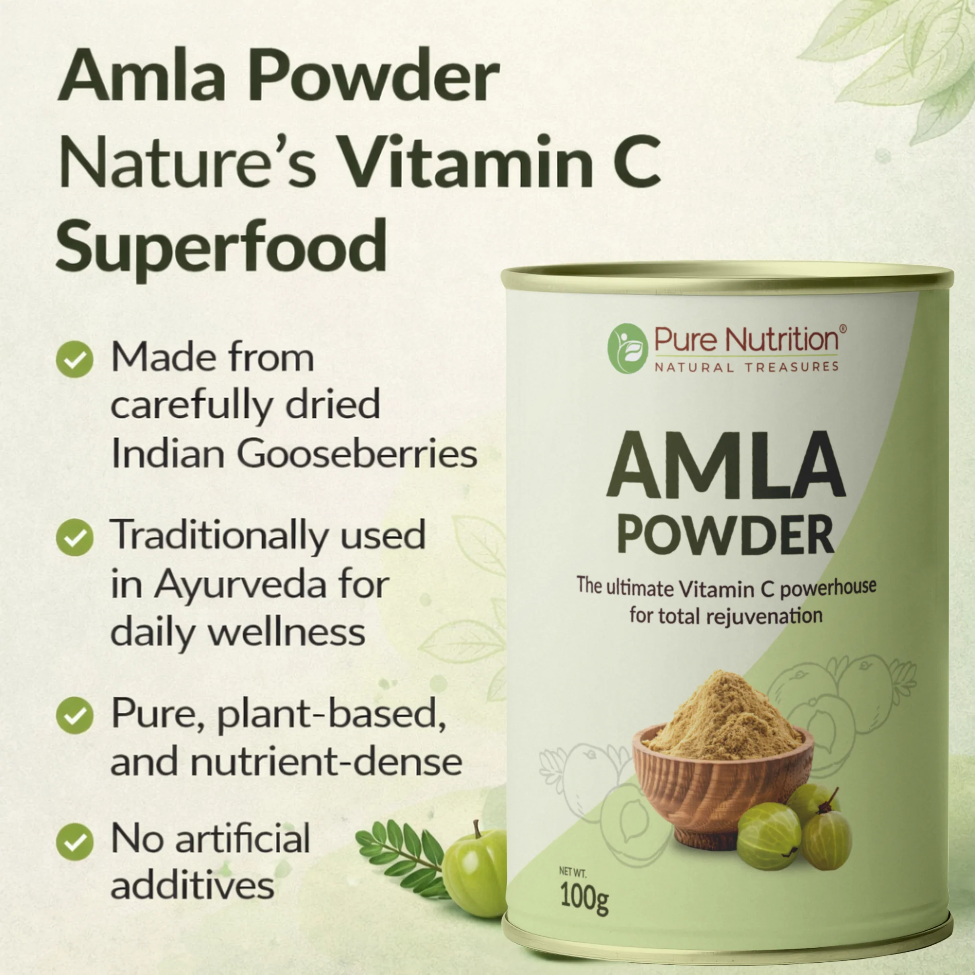 Pure Nutrition Organic Amla Powder  | Natural Herbal Powder - Image 3