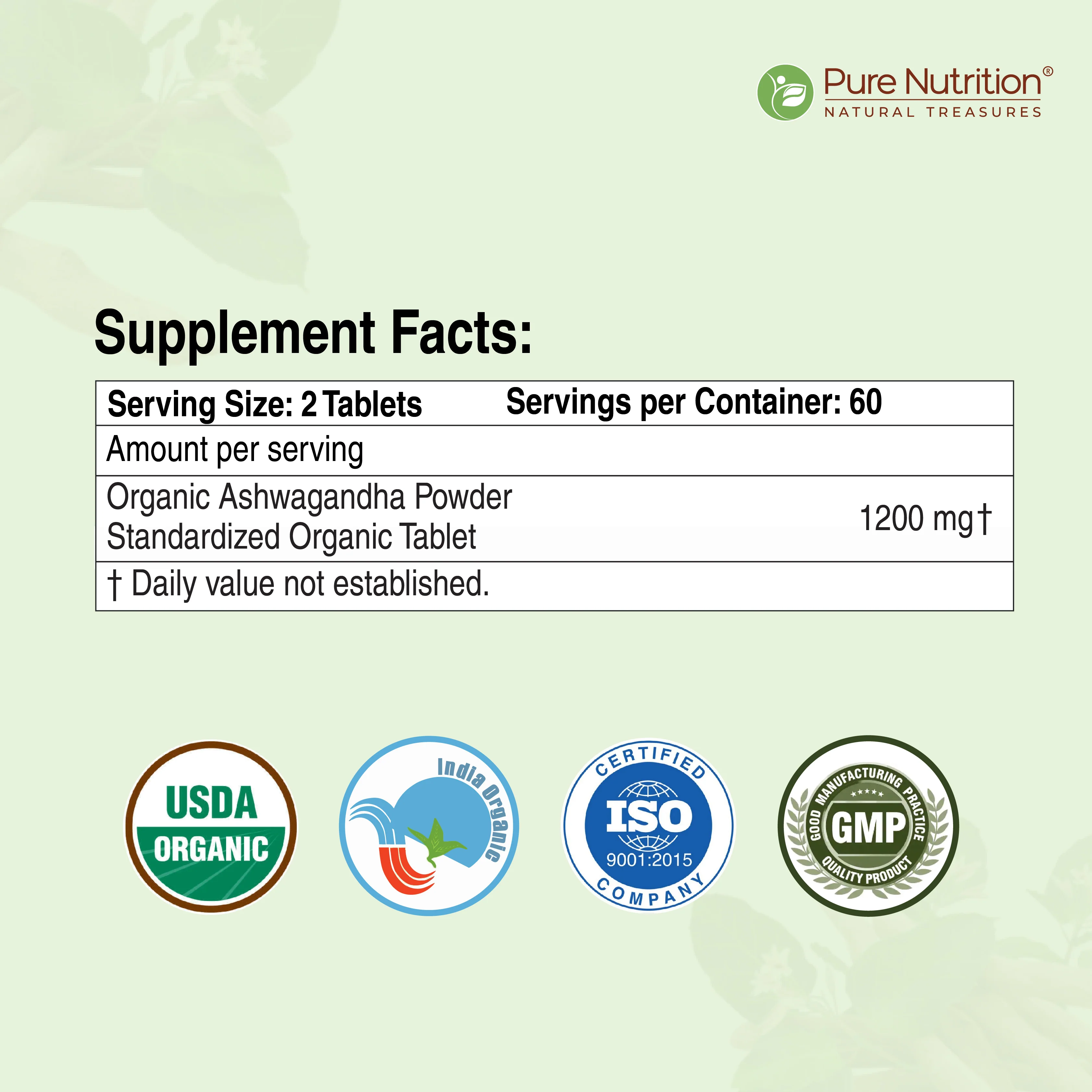Organic Ashwagandha - 120 Tablets | Supports Stress Management, Sleep, Fertility, Immunity, Vitality, and Strength - Image 6