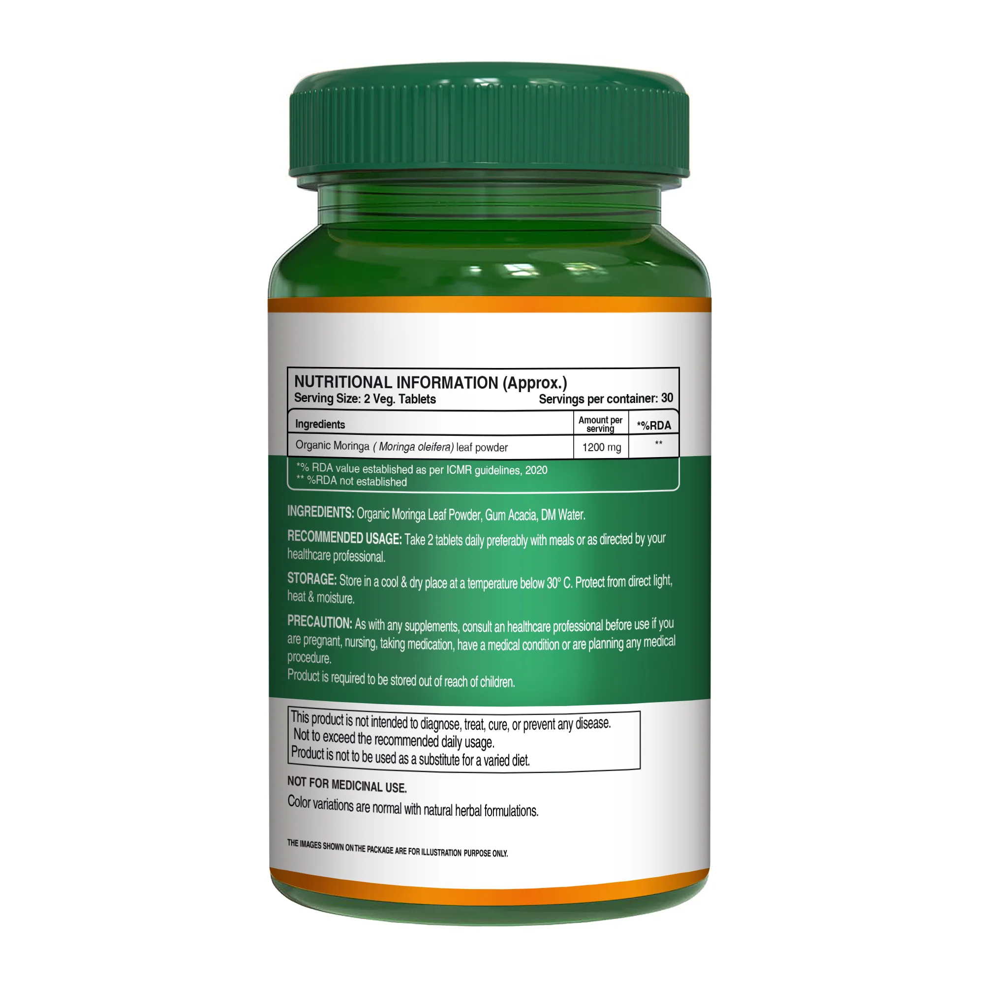 Pure Nutrition Organic Moringa – 1200 mg | 60 Veg Tablets - Image 7