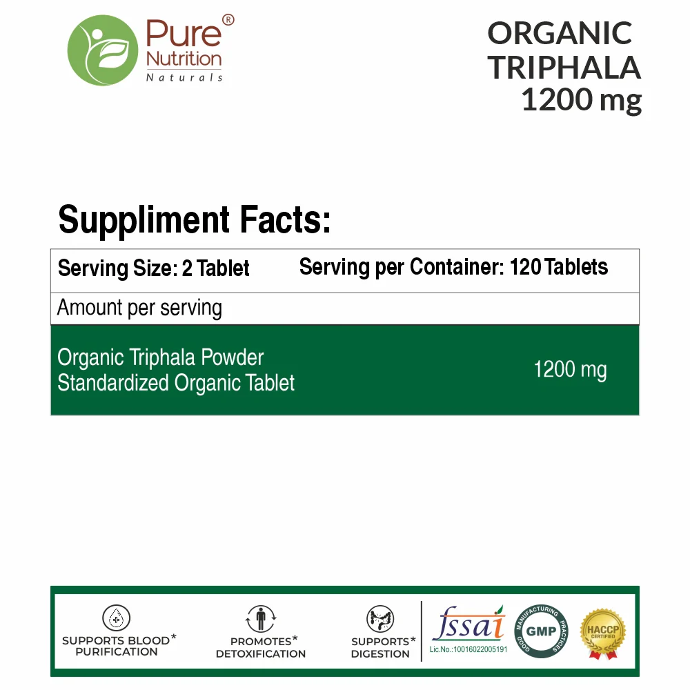 Organic Triphala Extract Supplement - 120 Vegetarian Tablets | Supports Digestion and Boosts Immunity - Image 5