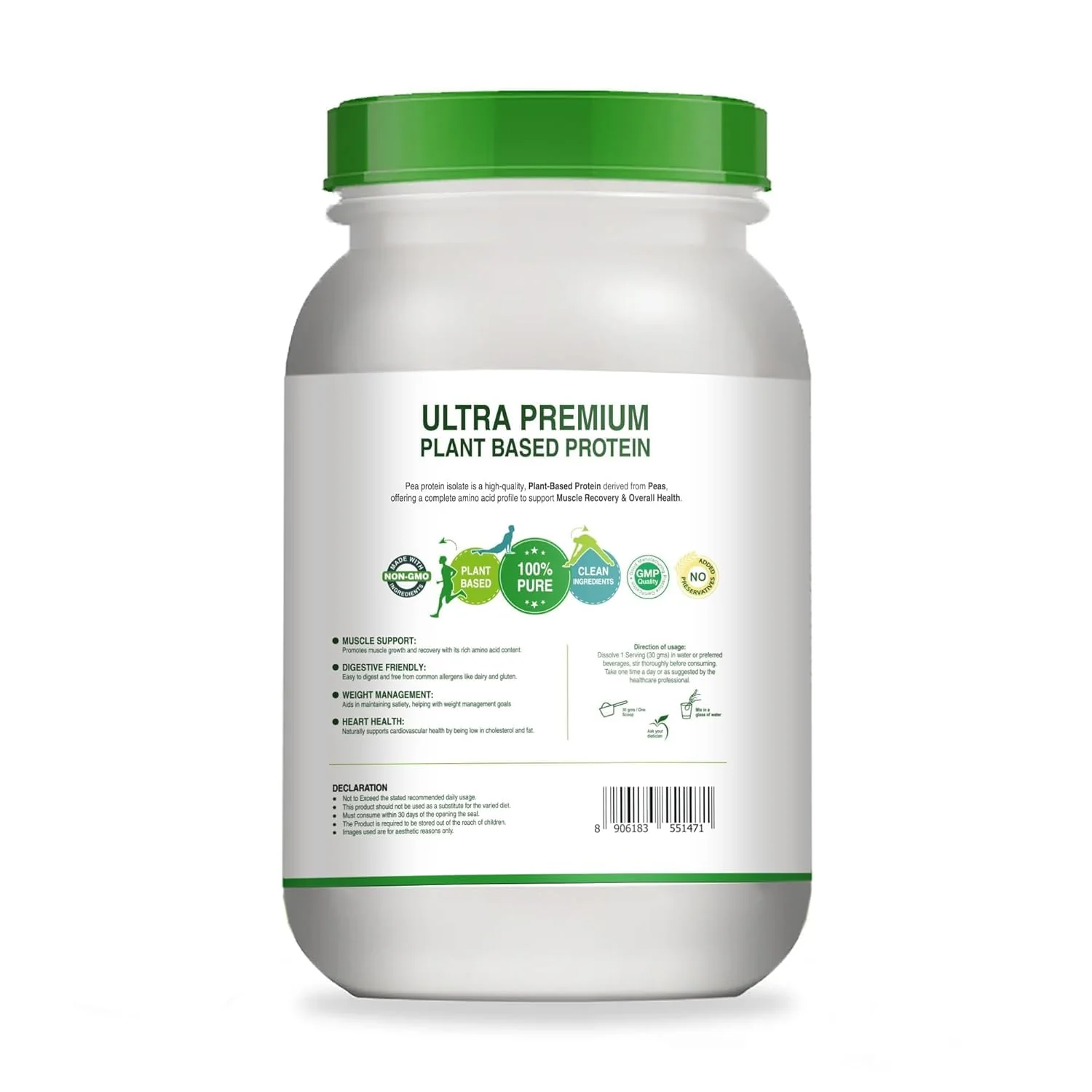 Pure Nutrition Pea Protein Isolate Powder 1Kg | 100% Pure Plant-Based Protein for Men & Women | 25.5g Protein & 4g BCAA | Ideal for Muscle Growth, Recovery & Vegan Diet - Image 8