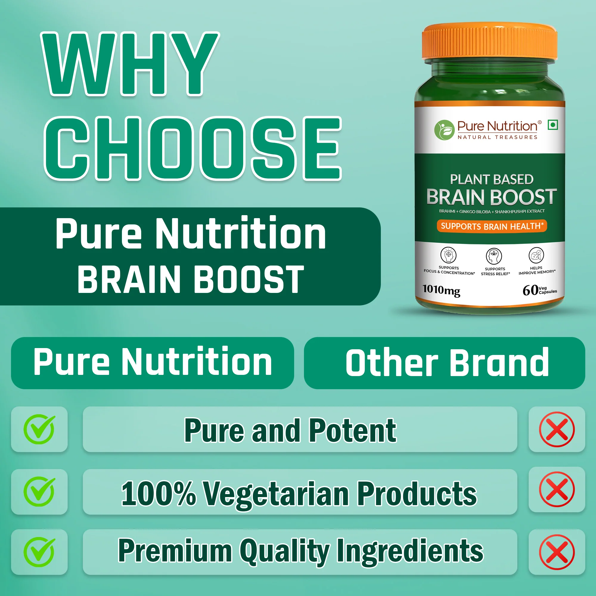 Pure Nutrition Plant Based Brain Boost - Image 3