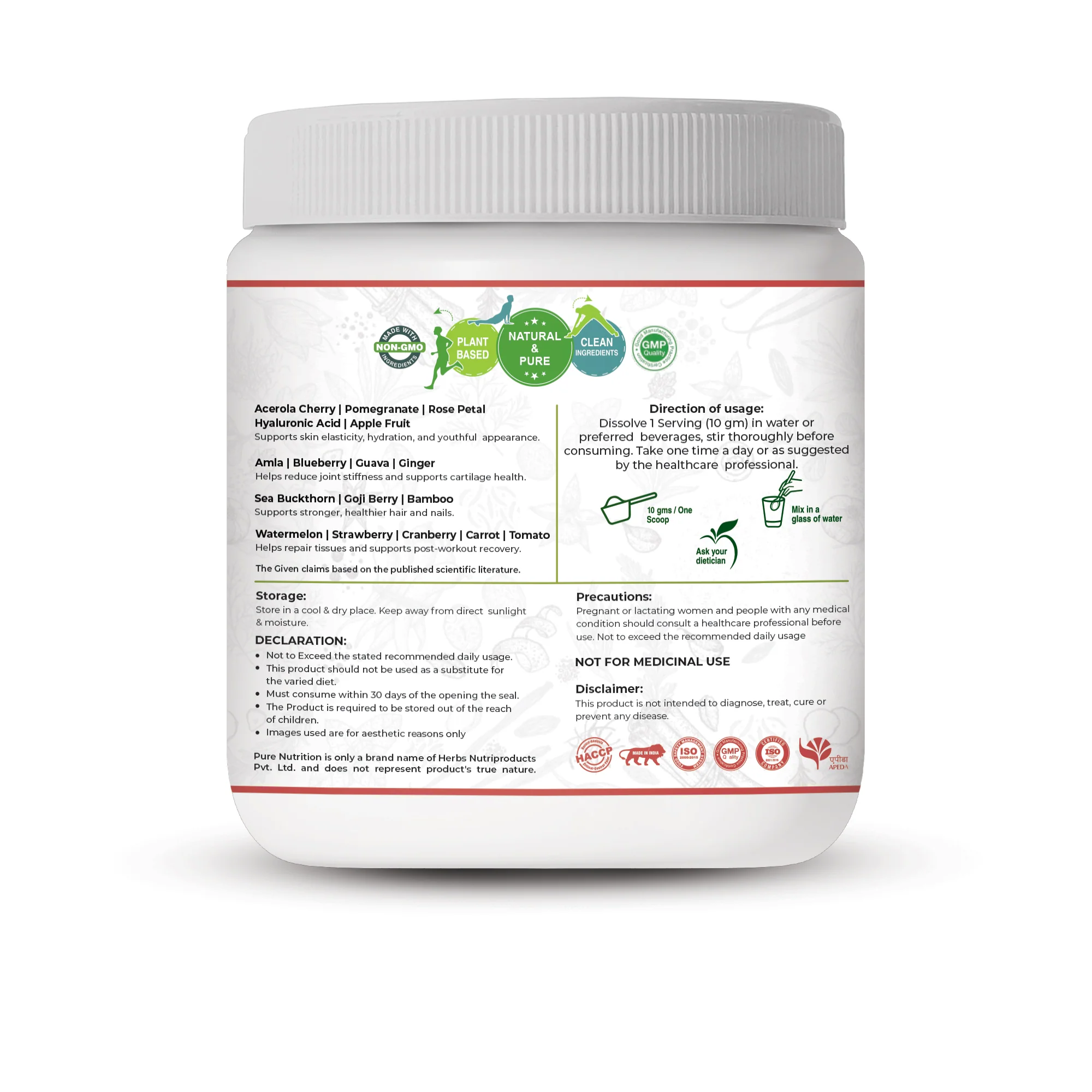 Pure Nutrition Plant-Based Super Collagen+ | Power Blend |Vegan Collagen Support - Image 7