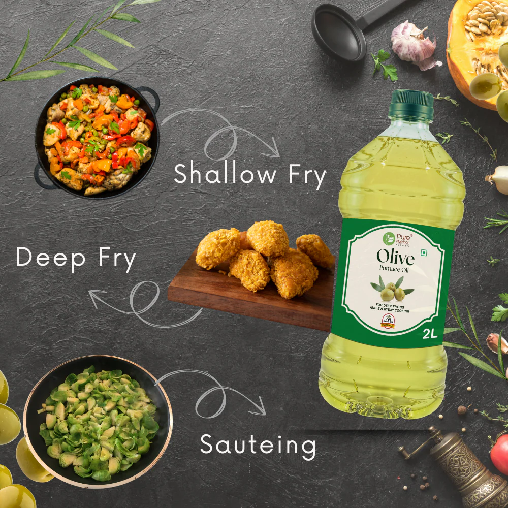 Pomace Olive Oil: Ideal for Indian Cooking & Deep Frying | Low in Saturated Fat - 2L - Image 3