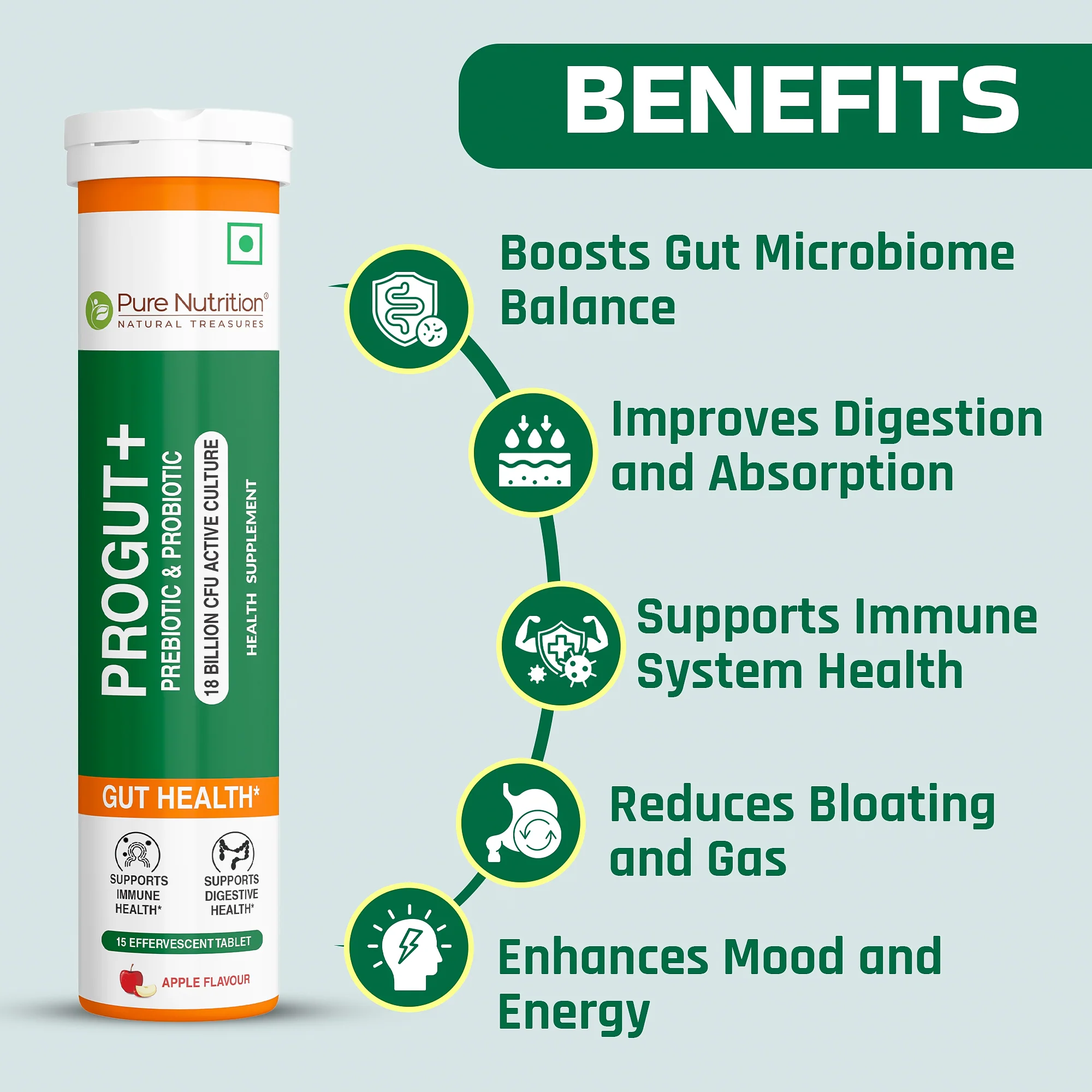 Pure Nutrition Progut Plus – 15 Effervescent Tablets - Image 3
