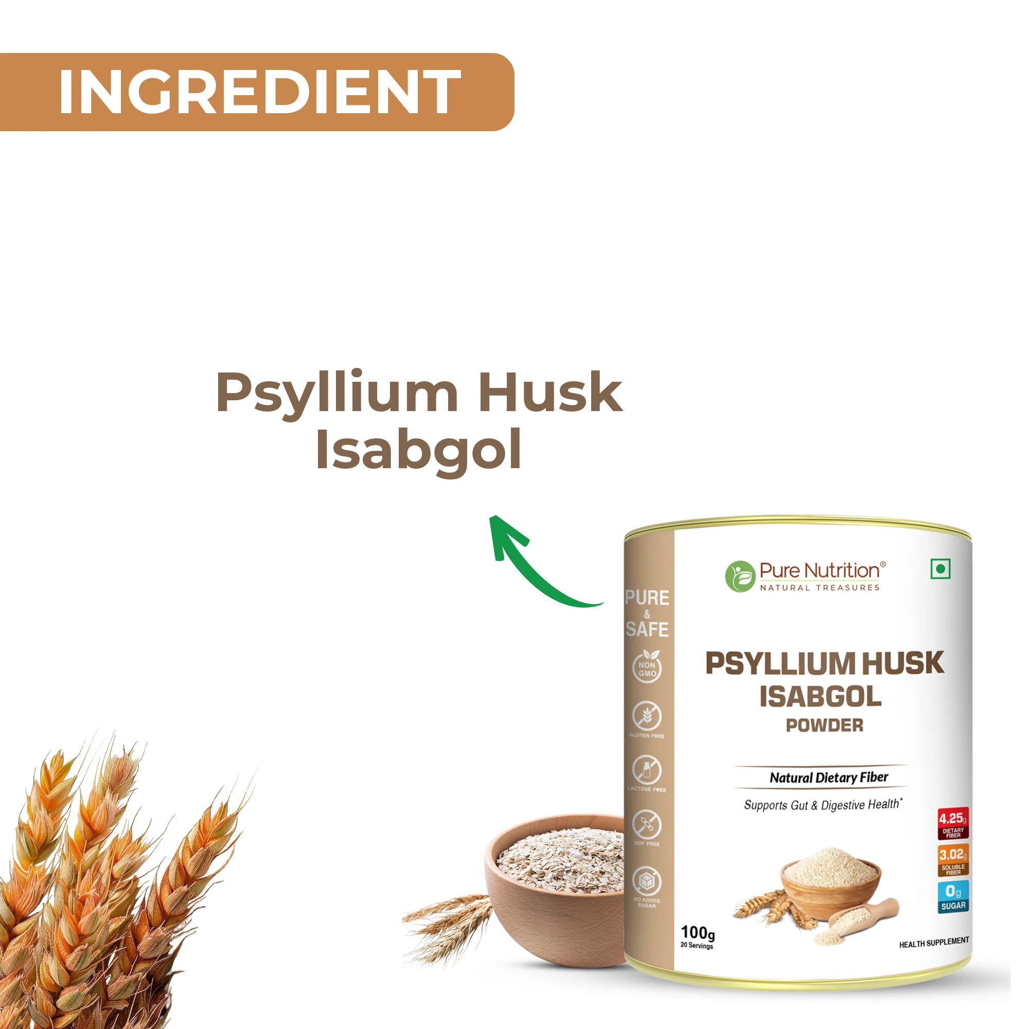 Pure Nutrition Psyllium Husk Isabgol Powder – Natural Dietary Fiber - Image 4