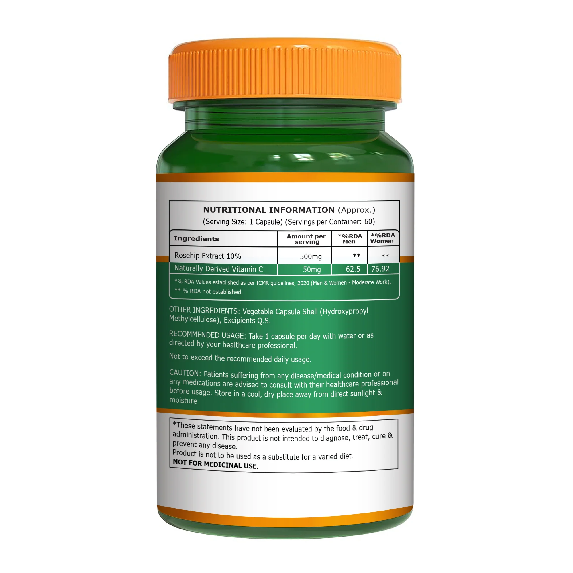 Pure Nutrition Rosehip Extract 500 mg | Naturally Derived Vitamin C - Image 2