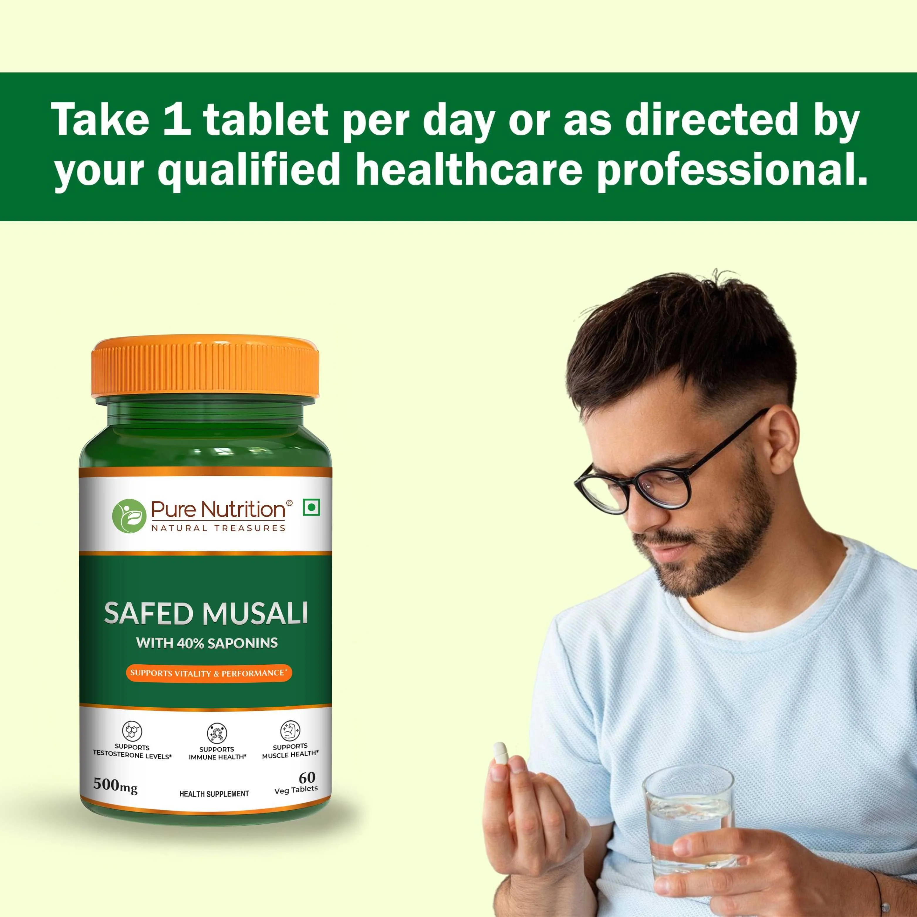 Pure Nutrition Safed Musli – 60 Veg Tablets - Image 4
