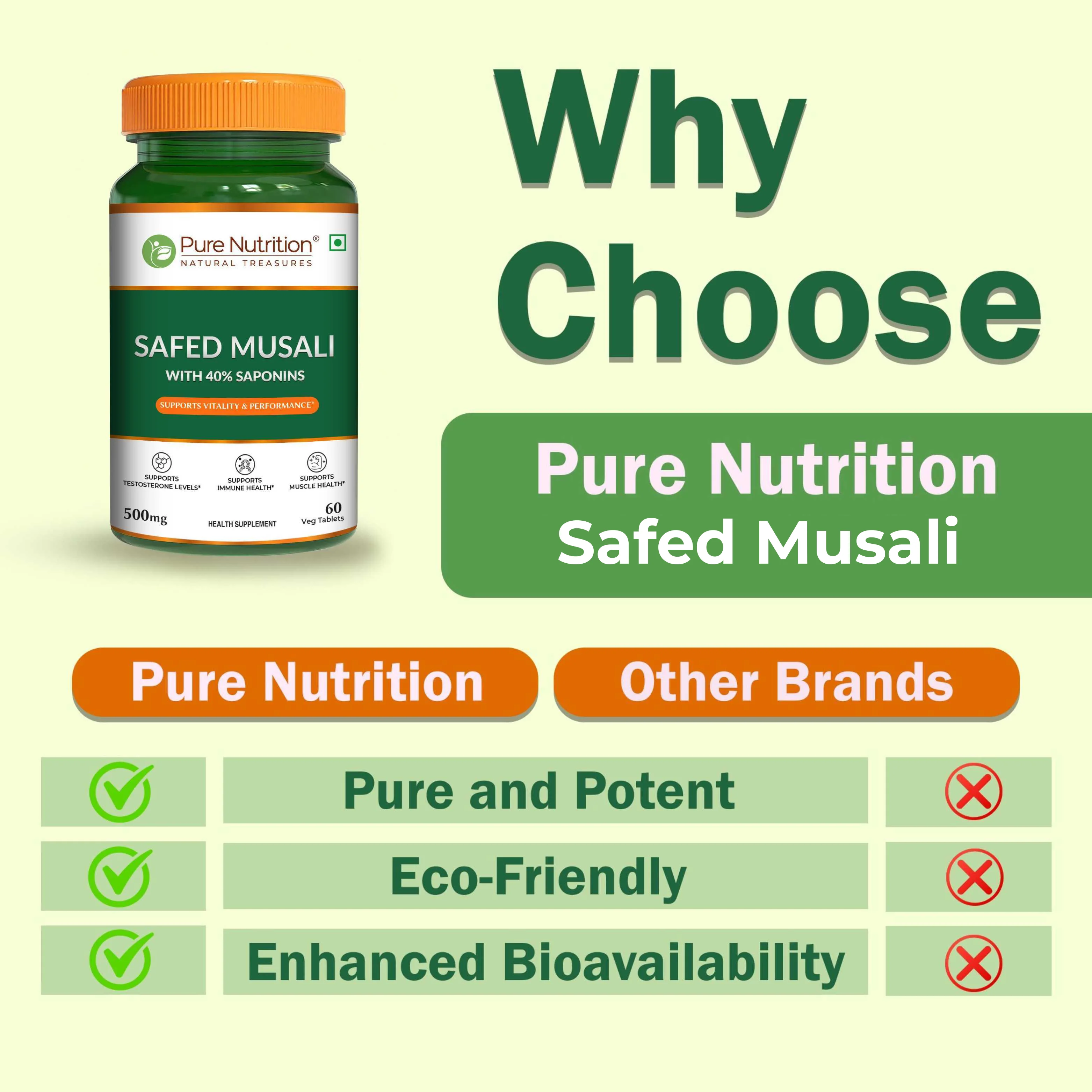 Pure Nutrition Safed Musli – 60 Veg Tablets - Image 5