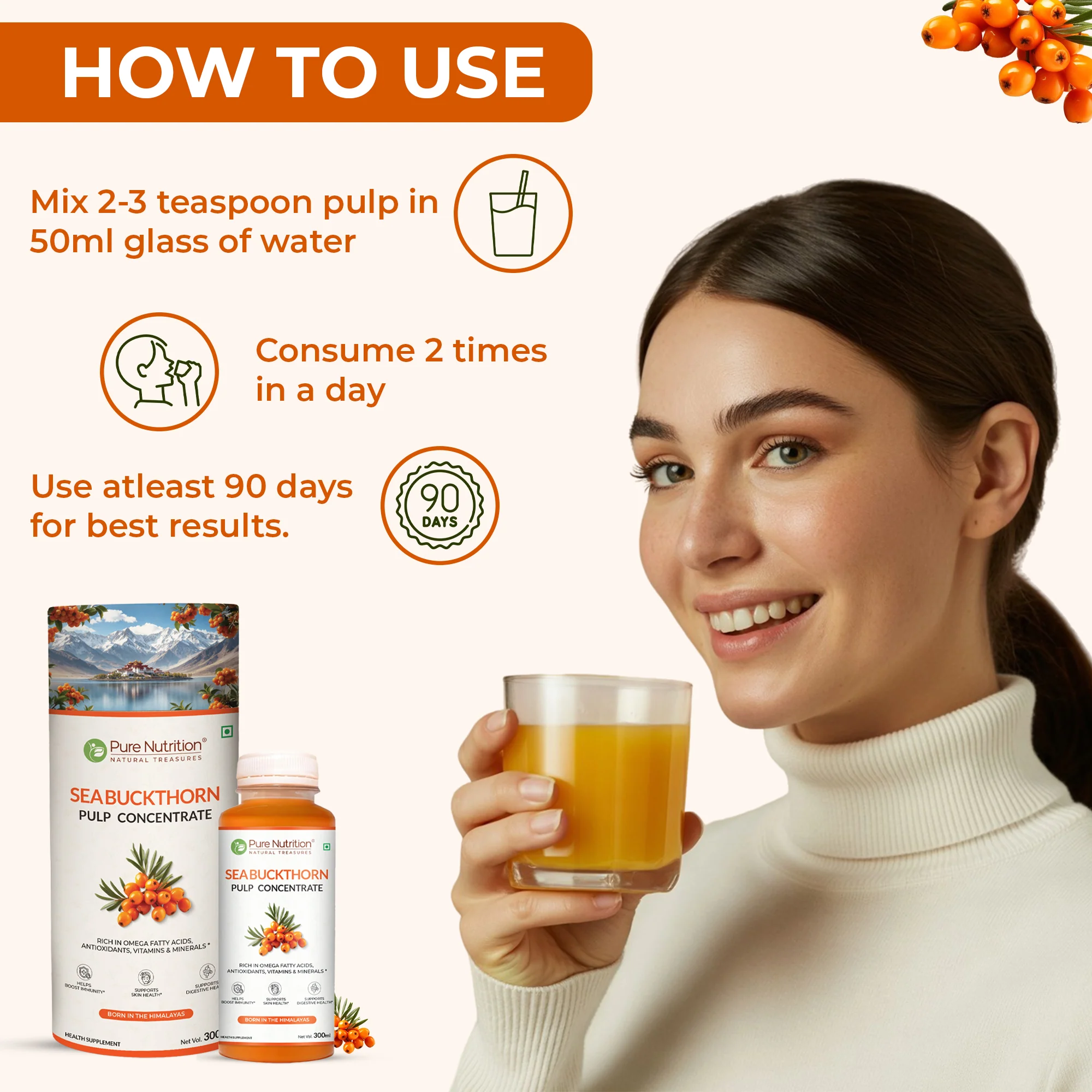 Pure Nutrition Sea Buckthorn Pulp Concentrate – 300 ml - Image 6