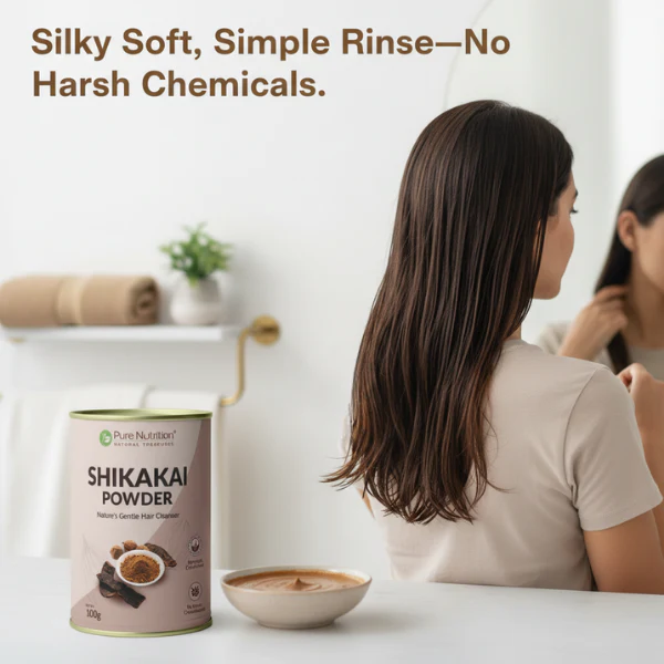 Pure Nutrition Shikakai Powder | Natural Hair Cleanser | Acacia Concinna Powder - Image 3