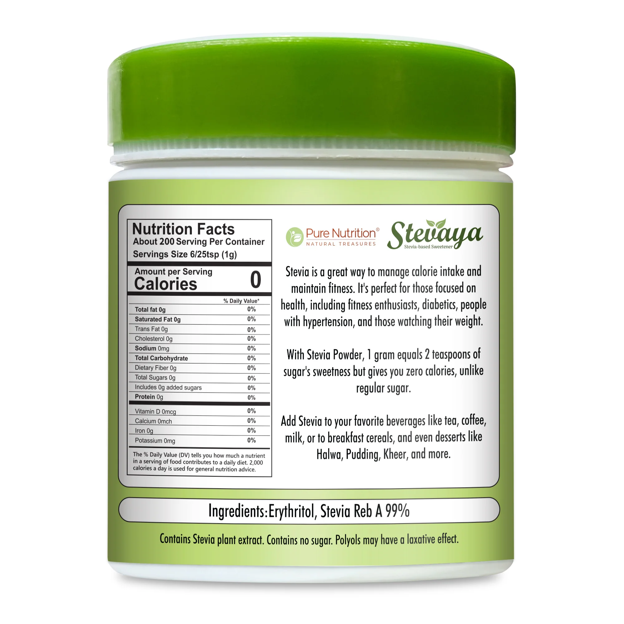 Pure Nutrition Stevaya – Stevia-Based Natural Sweetener – 200g - Image 10