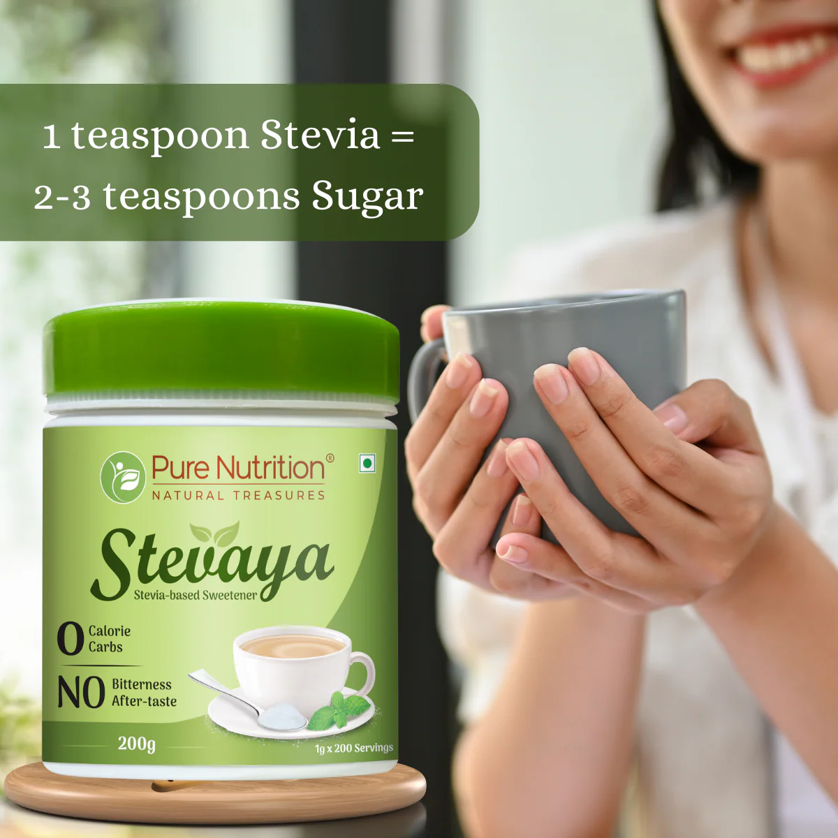 Pure Nutrition Stevaya – Stevia-Based Natural Sweetener – 200g - Image 3
