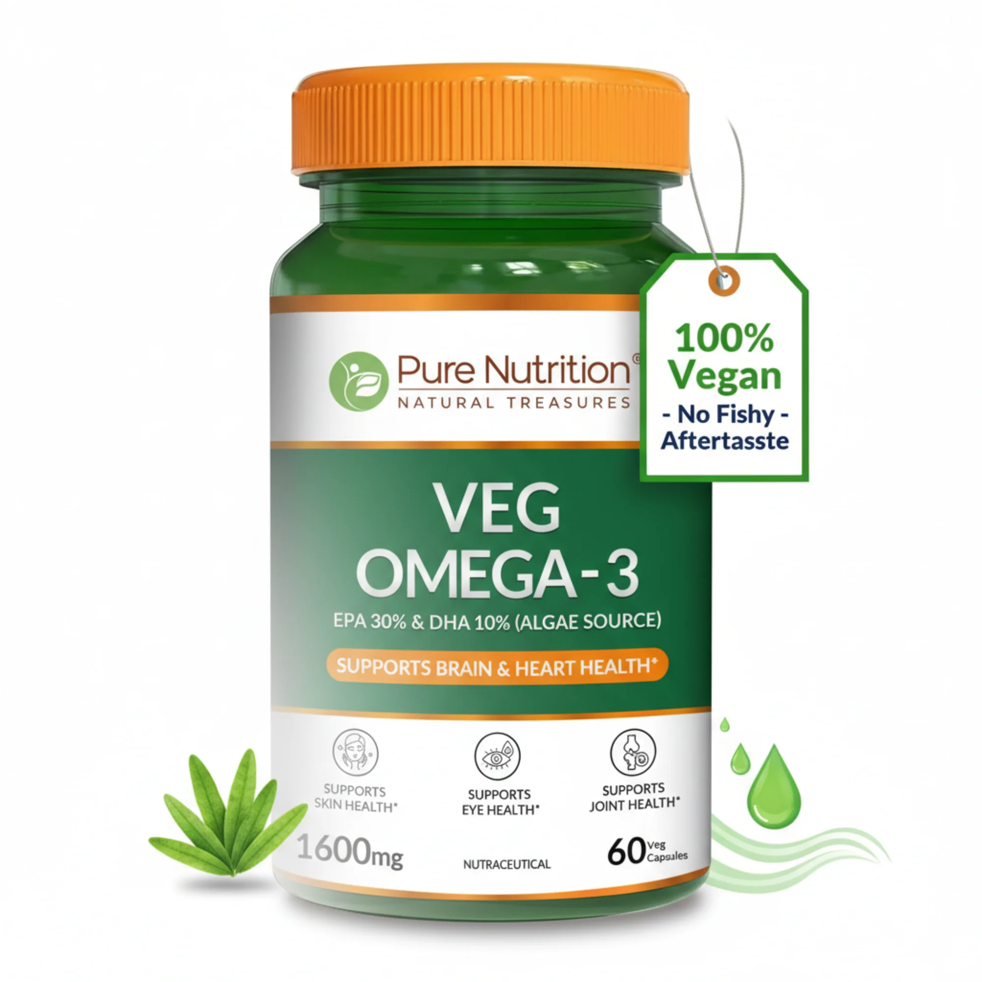 Pure Nutrition Veg Omega-3 1600mg (Algae Source) – EPA 30% & DHA 10% - Image 5