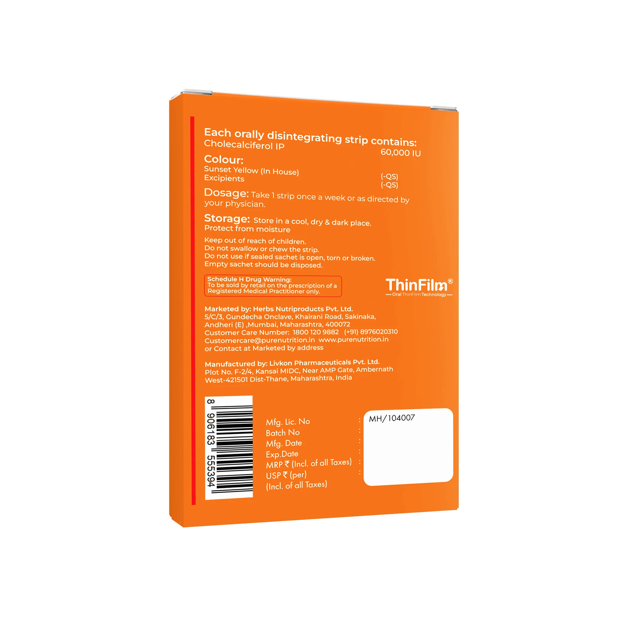 Essential Vitamin: Vitamin B12 1500mcg Tablets + Vitamin D3 Oral Strips - Image 4
