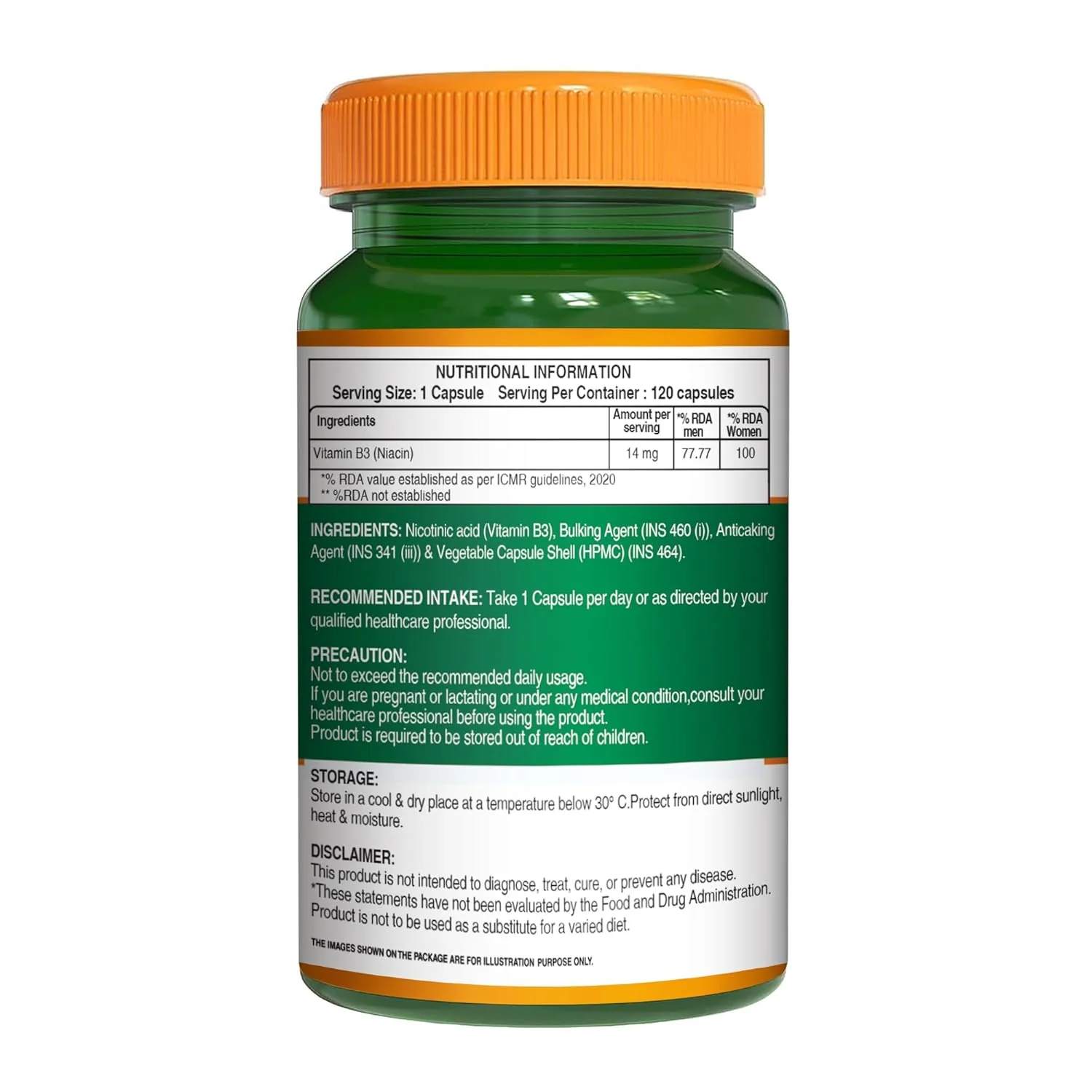 Pure Nutrition Vitamin B3 Niacin – 120 Veg Capsules - Image 6