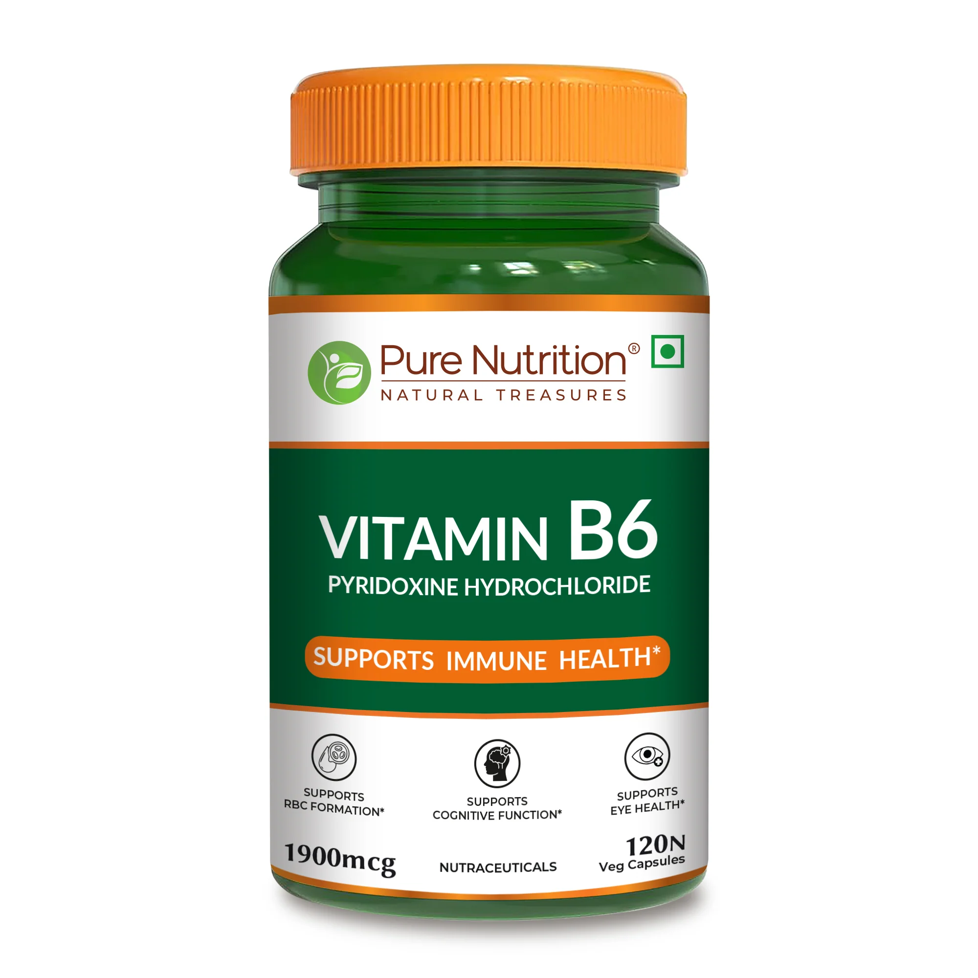 Pure Nutrition Vitamin B6 – 120 Veg Capsules