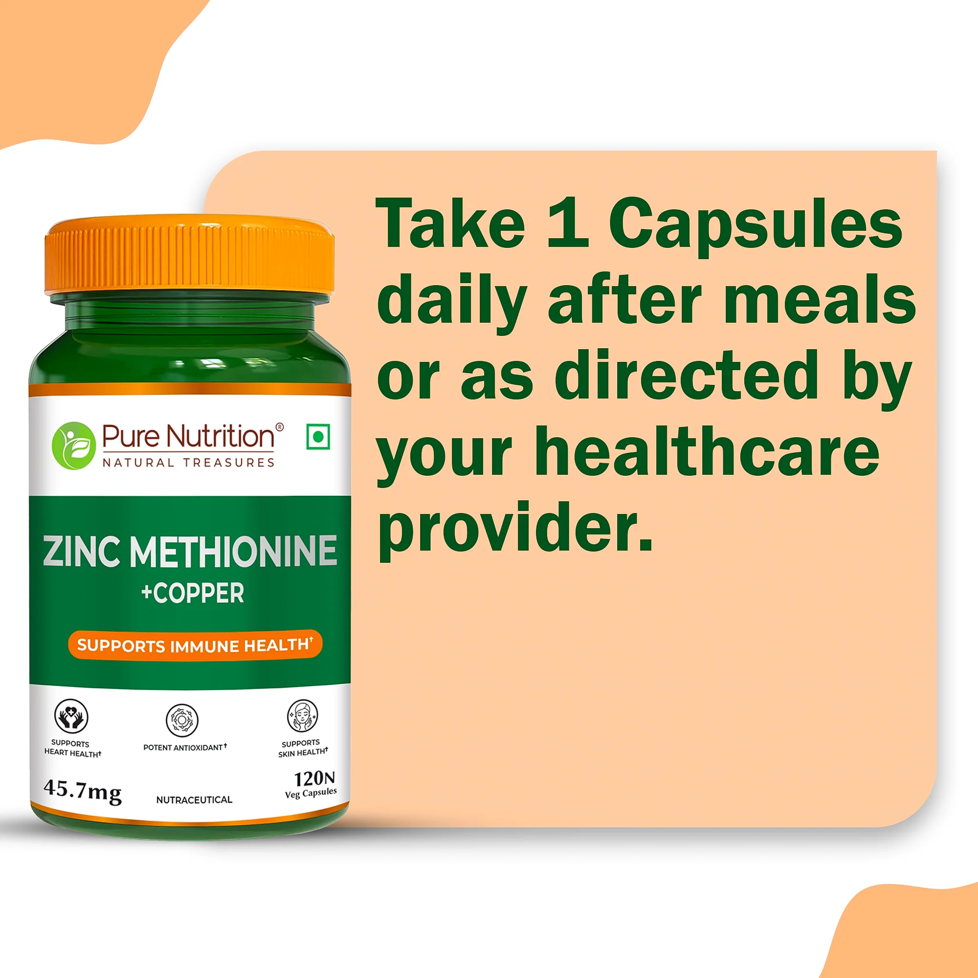 Pure Nutrition Zinc Methionine Veg Capsules – 120 Caps - Image 5