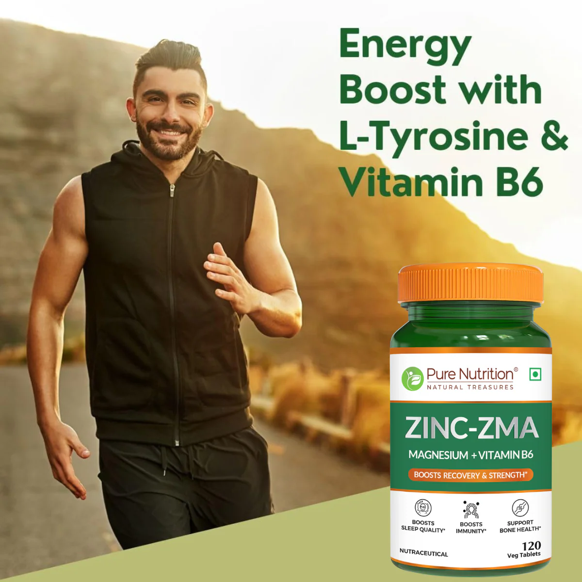Zinc ZMA - 120 Veg Tablets | 800mg with Zinc, Magnesium Aspartate & Vitamin B6 | Enhances Muscle Recovery, Strengthens Bones, Boosts Sleep Quality & Supports Immune Health | Ideal for Active Lifestyles - Image 5
