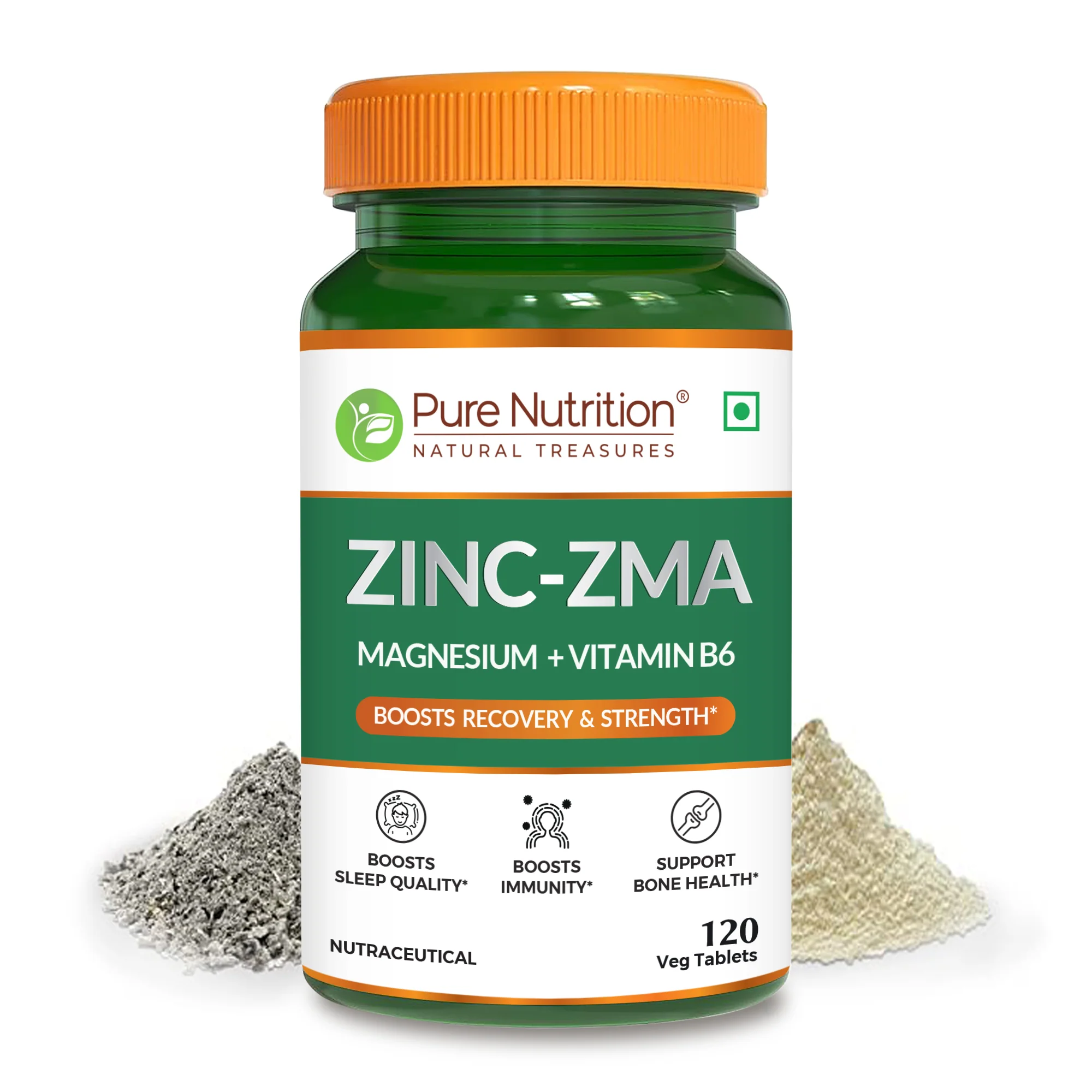 Zinc ZMA - 120 Veg Tablets | 800mg with Zinc, Magnesium Aspartate & Vitamin B6 | Enhances Muscle Recovery, Strengthens Bones, Boosts Sleep Quality & Supports Immune Health | Ideal for Active Lifestyles - Image 9