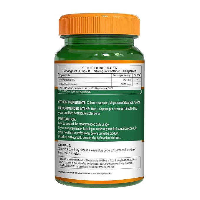 Resveratrol with Grape Seed Extract | Antioxidant Support – 255mg - Image 10