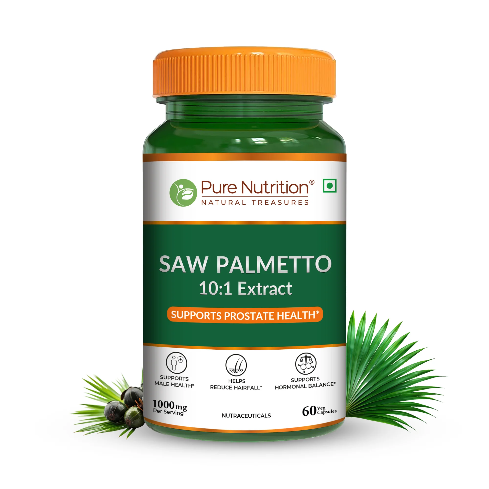 Saw Palmetto Supplement Veg Capsules | Supports Prostate Health, Hair Growth, and Urinary Function - Image 10