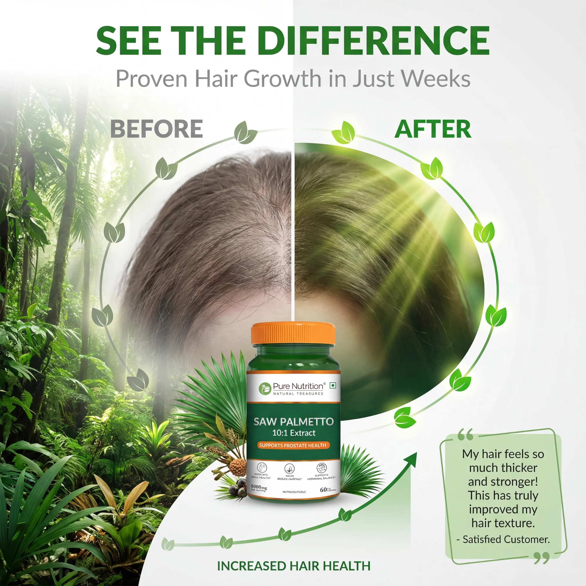 Saw Palmetto Supplement Veg Capsules | Supports Prostate Health, Hair Growth, and Urinary Function - Image 3