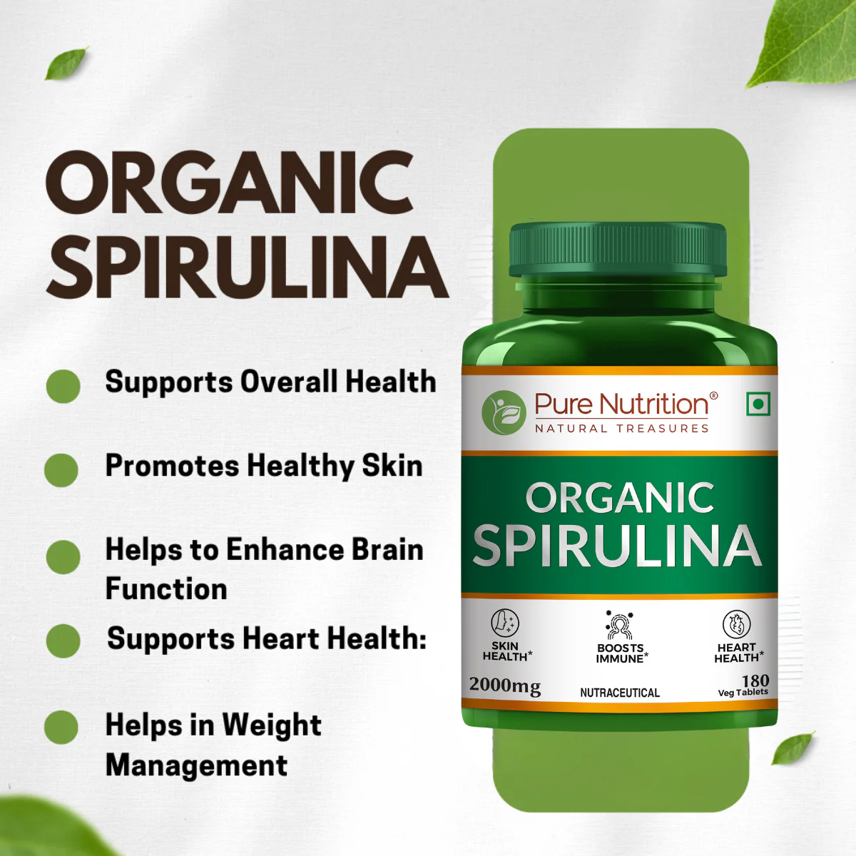 Spirulina Vegetarian Tablets – 180 Tablets - Image 12