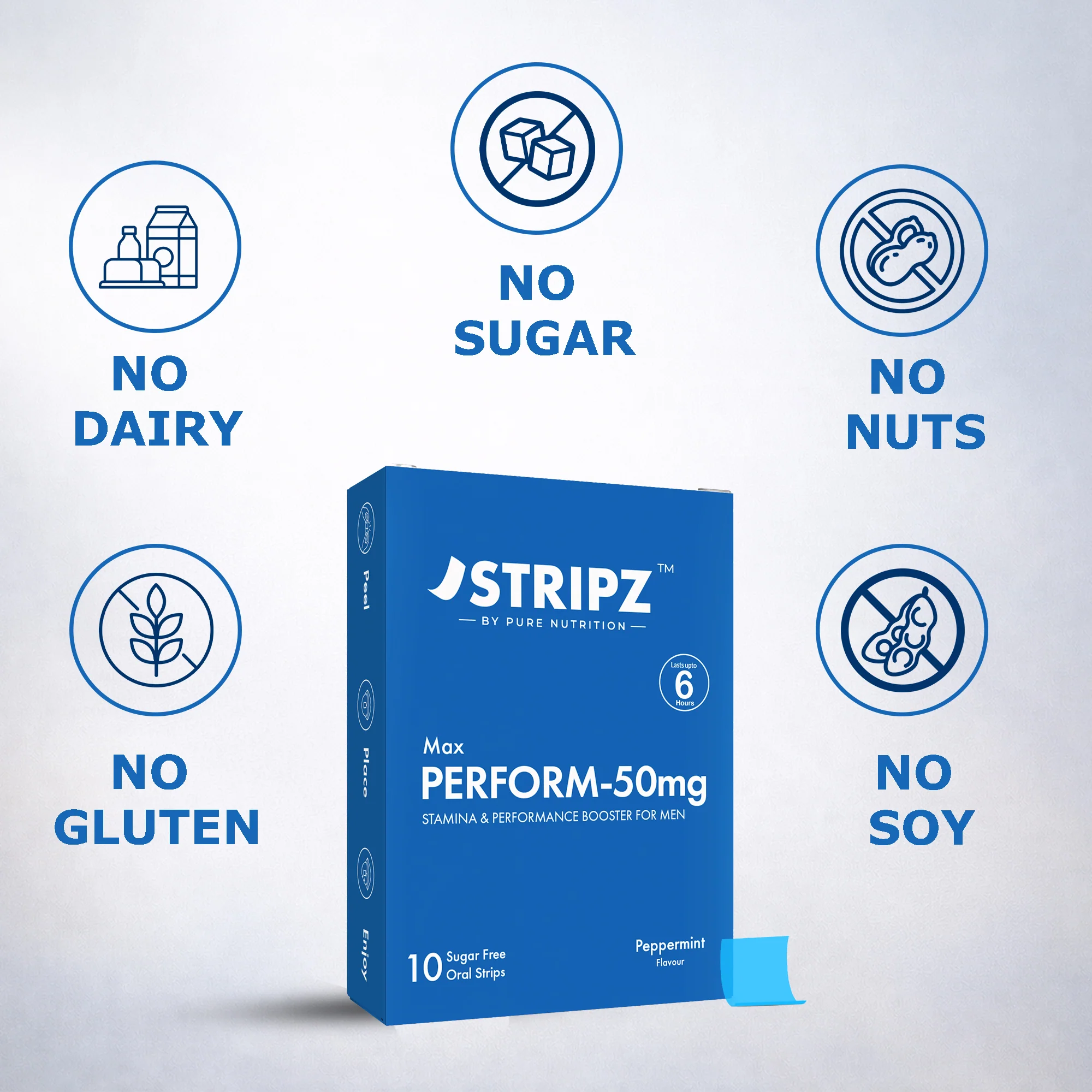 Stripz Max Perform-50mg Oral Thin Strips | Peppermint Flavour - Image 3
