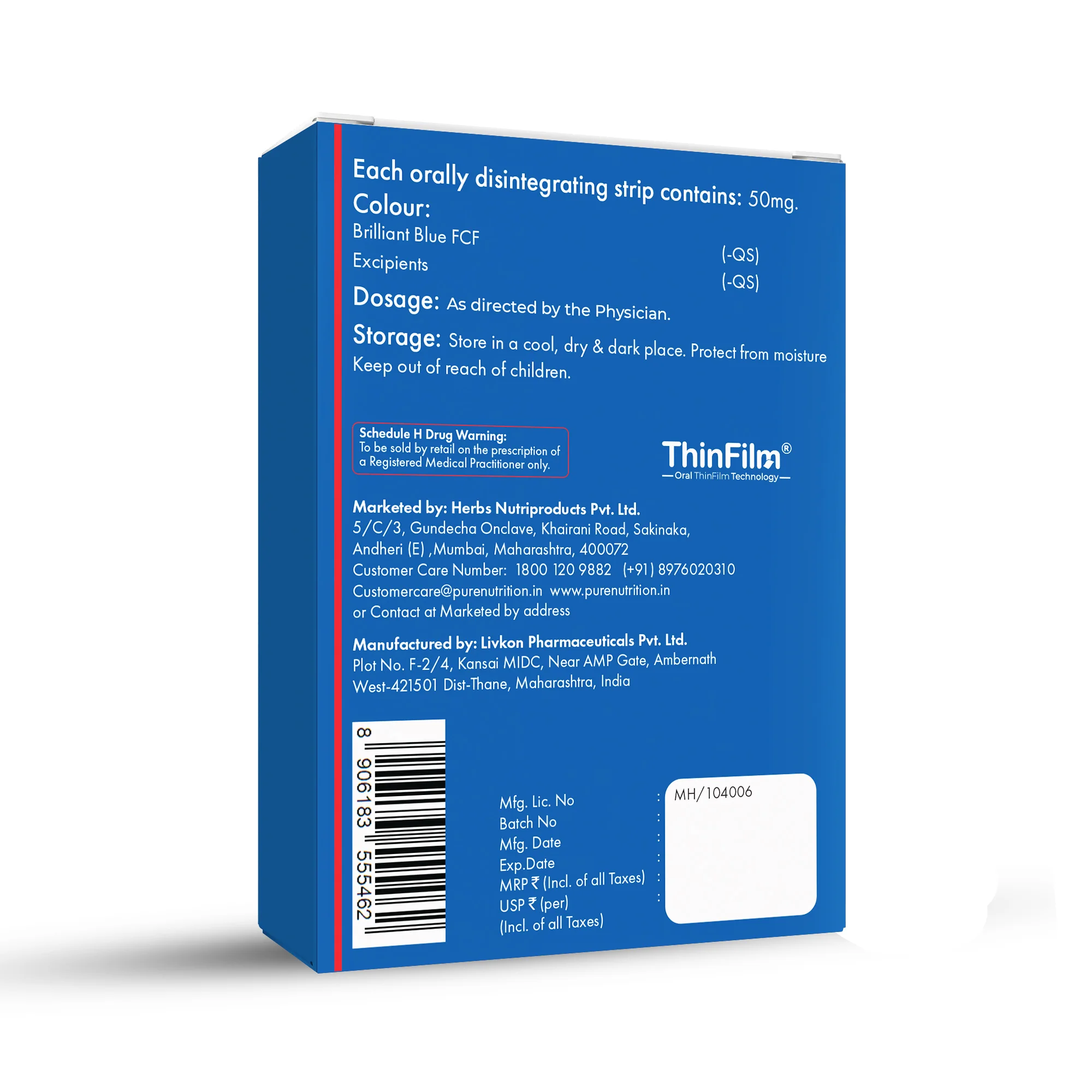 Stripz Max Perform-50mg Oral Thin Strips | Peppermint Flavour - Image 5
