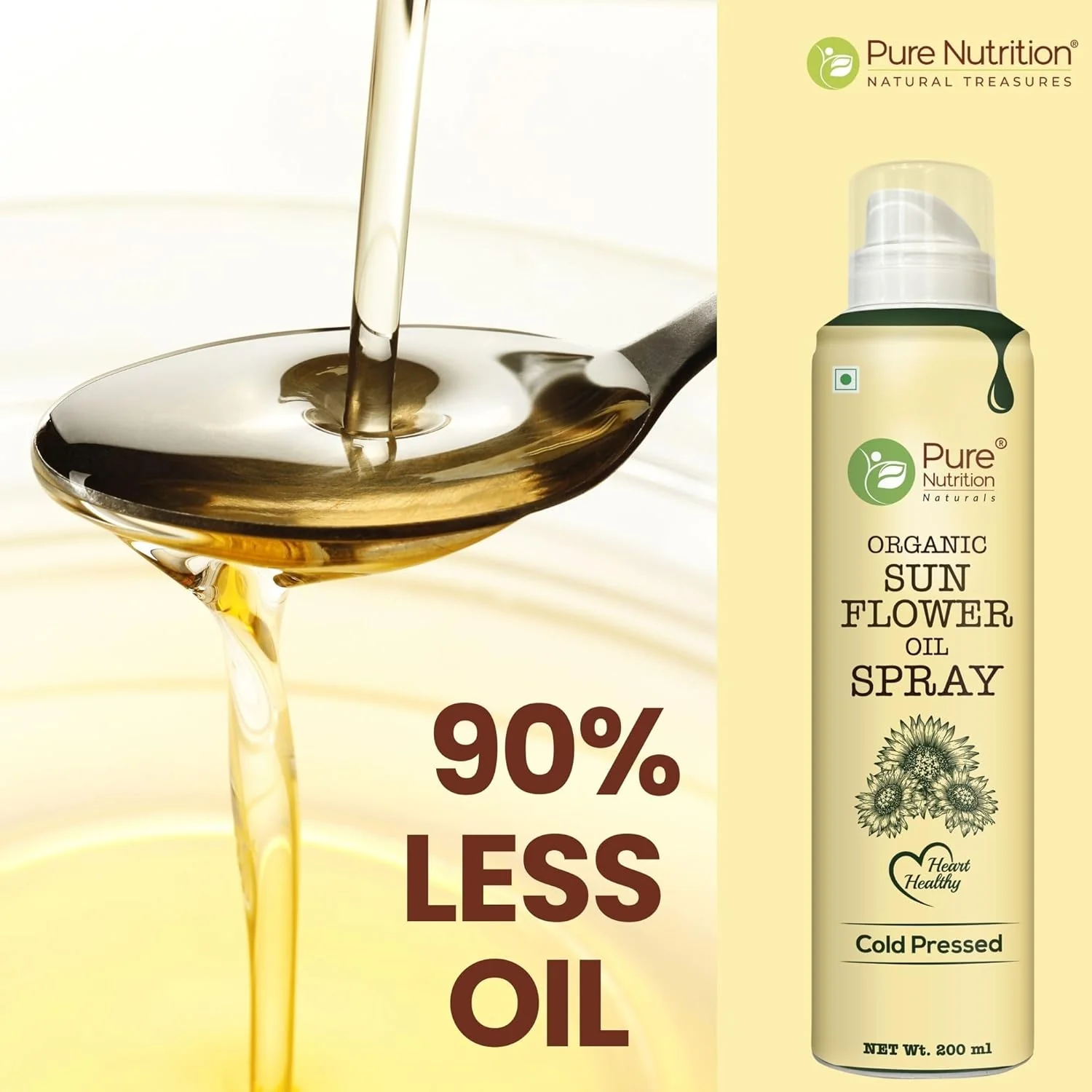 Sunflower Oil Cooking Spray 200ml | 100% Pure, Healthy Cooking, Low-Calorie Meals, Ideal for Frying - Image 6