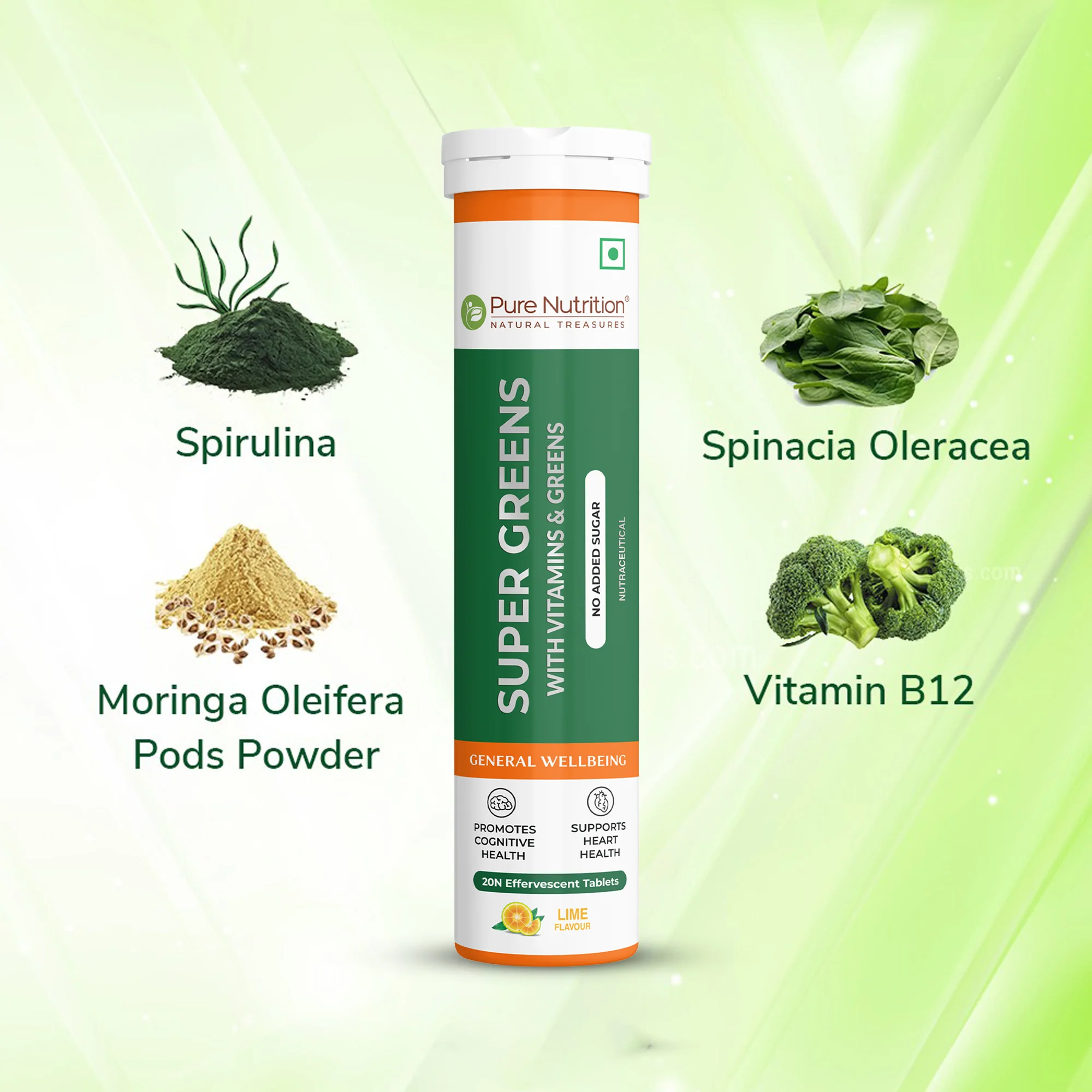 Super Greens 500mg with Vitamins & Greens - Effervescent Tablets - Image 3