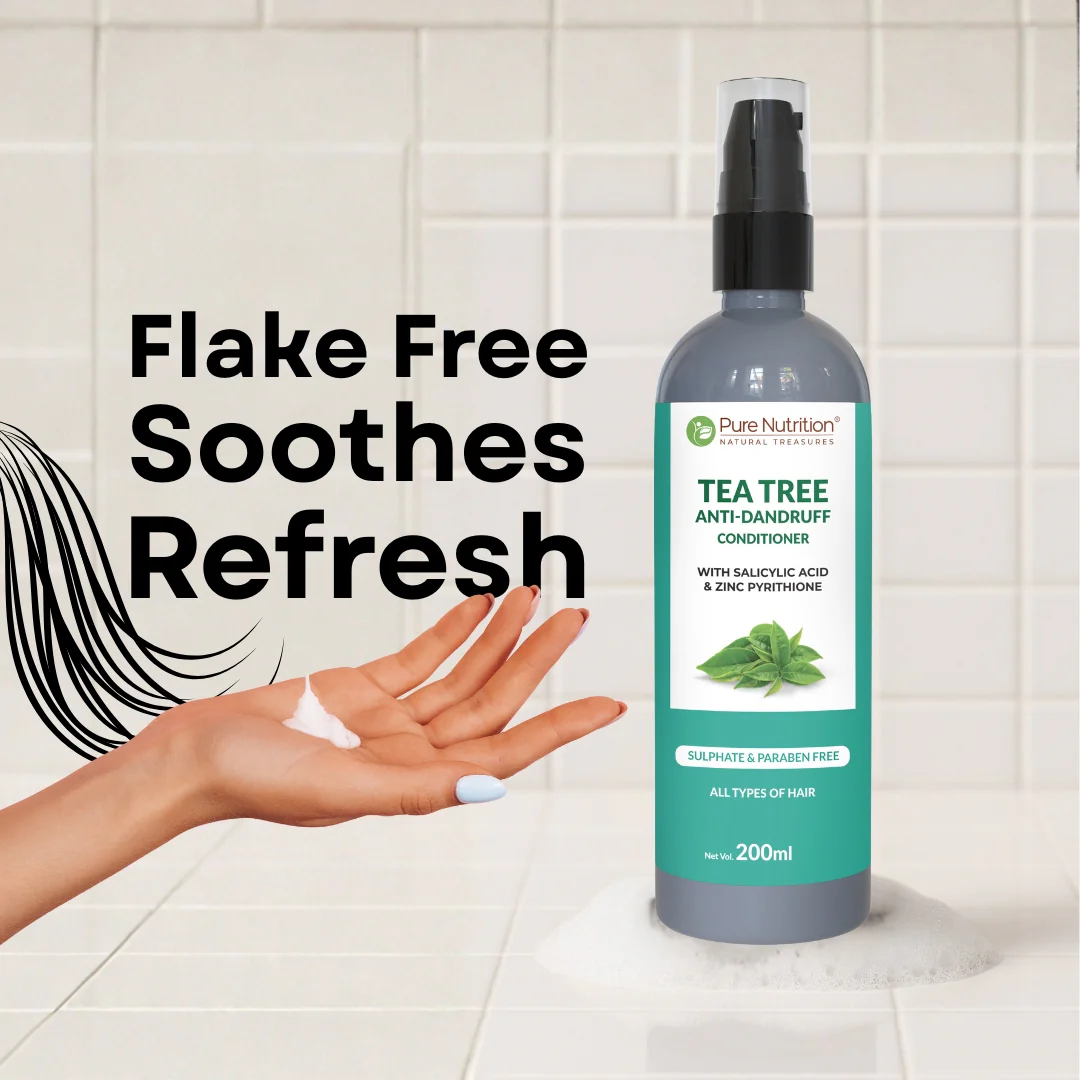 Tea Tree Anti-Dandruff Conditioner – 200ml | Sulphate & Paraben Free | With Salicylic Acid & Zinc Pyrithione - Image 3