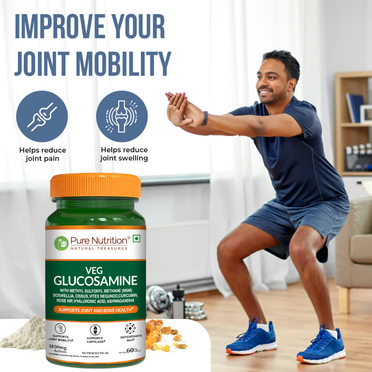 Veg Glucosamine with MSM – 60 Tablets - Image 4