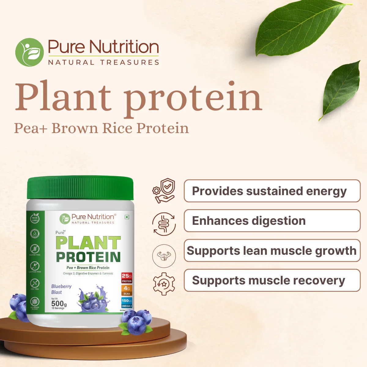 Vegan Protein Blueberry Blast – Plant-Based Protein (500g) - Image 5