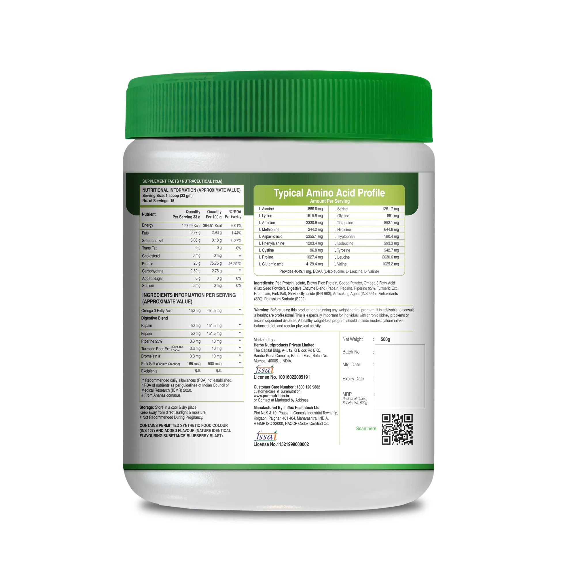 Vegan Protein Blueberry Blast – Plant-Based Protein (500g) - Image 6