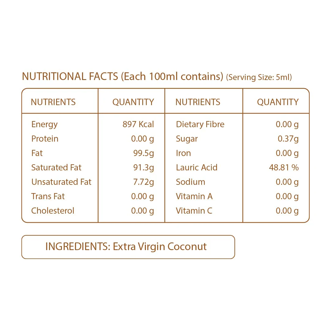 Virgin Coconut Oil 1000ml | Cold Pressed, 100% Pure & Unrefined | Good for Hair, Skin & Cooking - Image 5