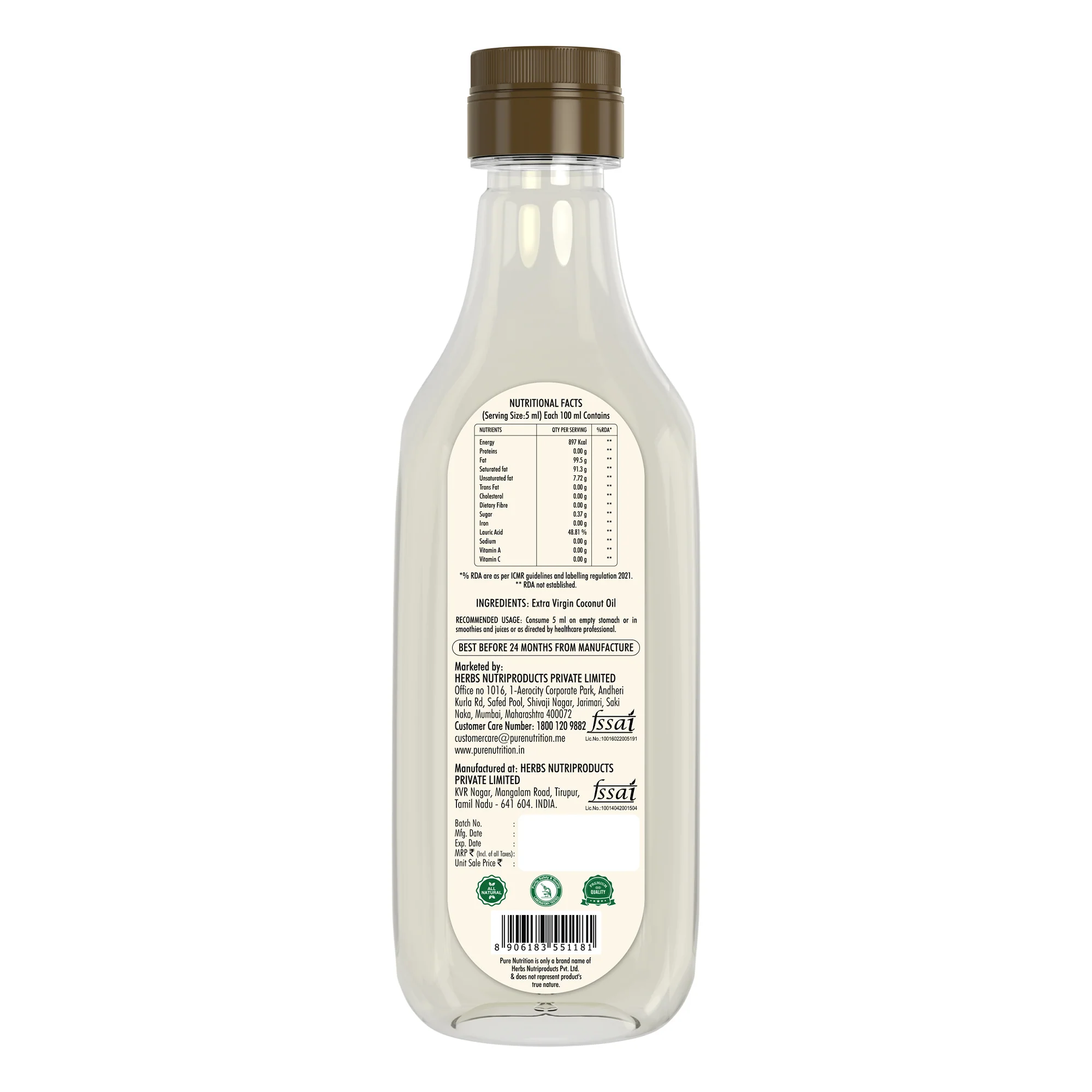 Virgin Coconut Oil 1000ml | Cold Pressed, 100% Pure & Unrefined | Good for Hair, Skin & Cooking - Image 6