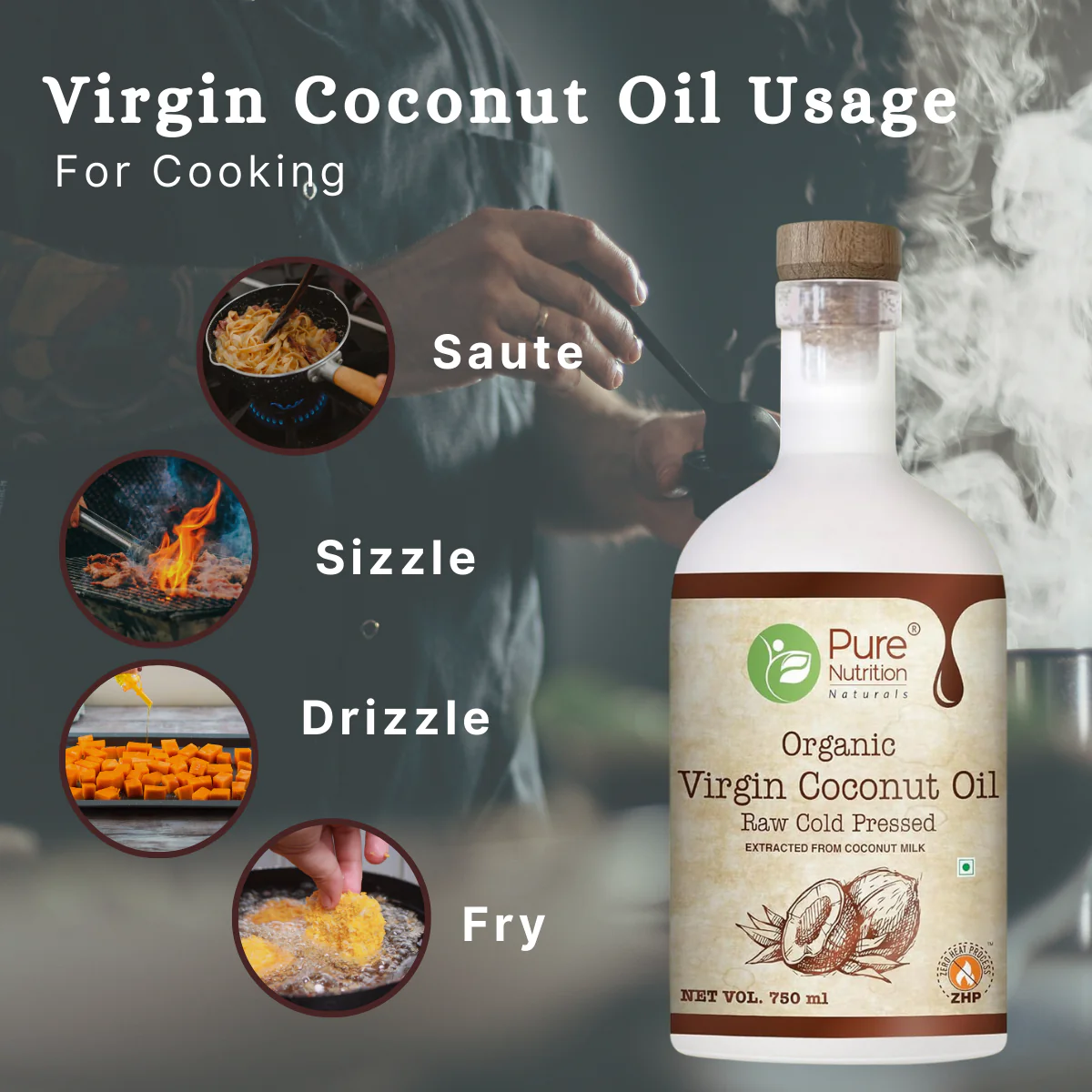 Organic Virgin Coconut Oil – Cold-Pressed, Pure & Unrefined, Nutrient-Rich 750ml - Image 3