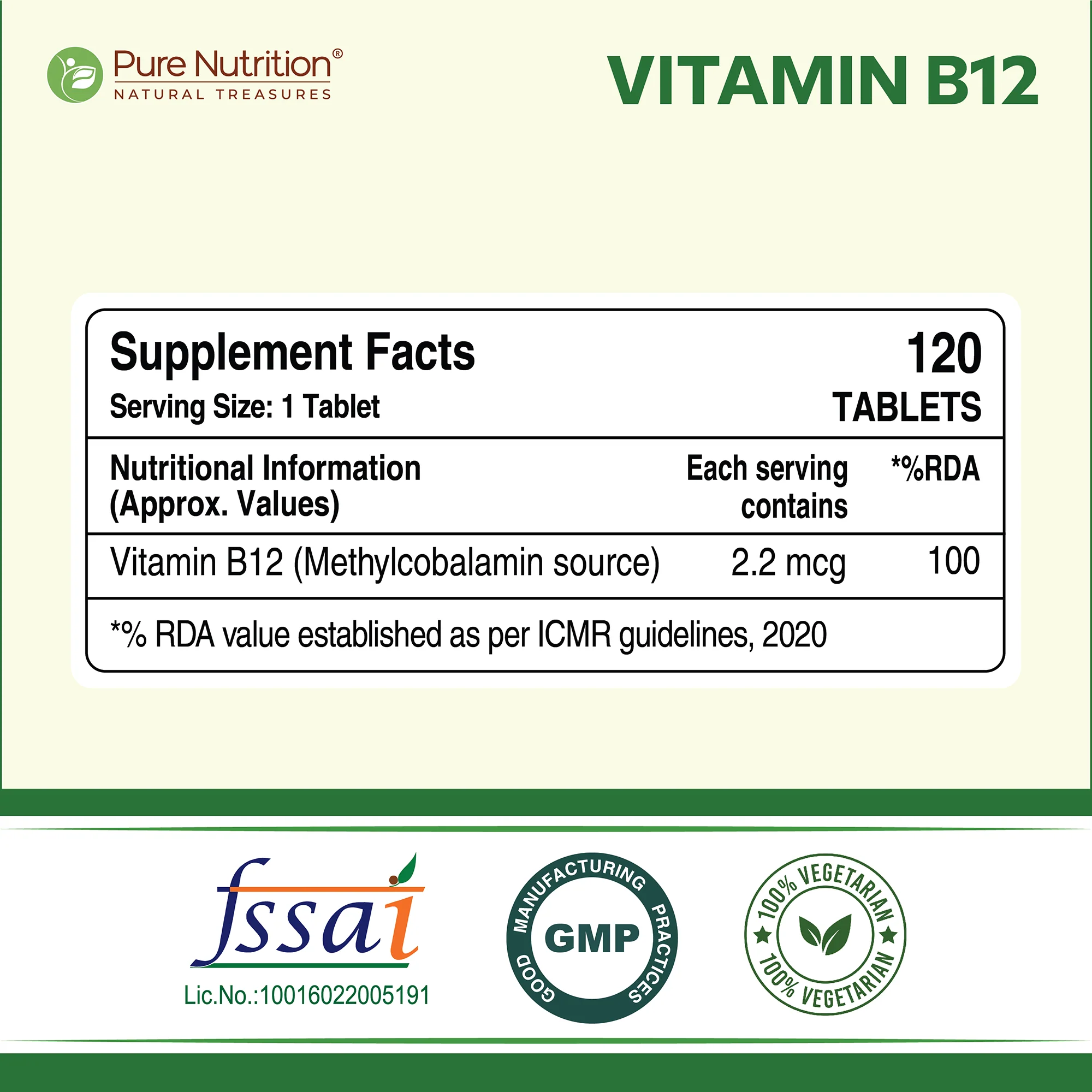 Vitamin B12 from Methylcobalamin - 120 Vegetarian Tablets | Supports Energy and Overall Wellness for Men and Women - Image 6
