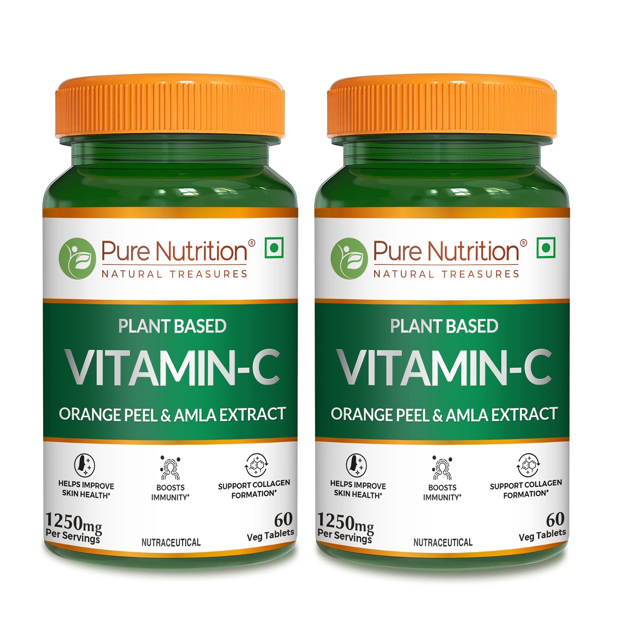 Vitamin C 1250mg -60 tablets with Orange Peel & Amla Extract for Skin & Immunity - Image 7