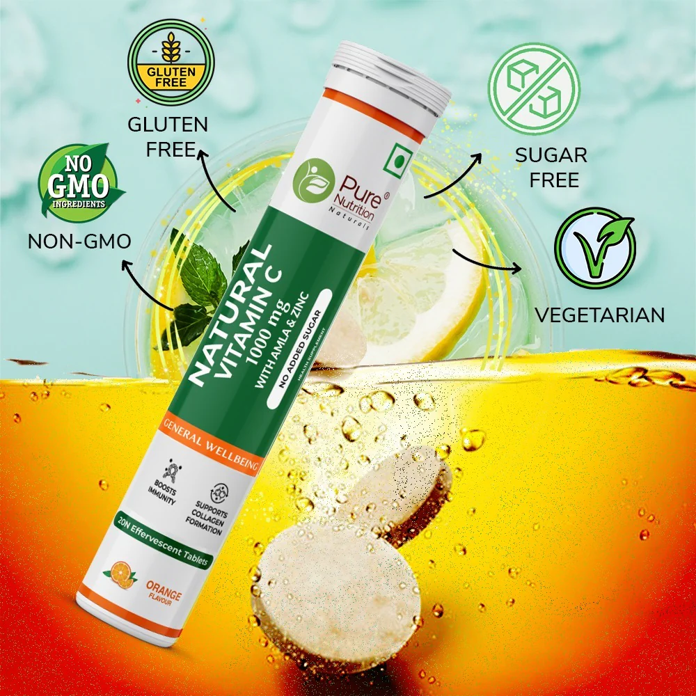 Vitamin C with Amla & Zinc For Immunity & Skin Care |Orange Flavour - 20 Effervescent Tablets - Image 4
