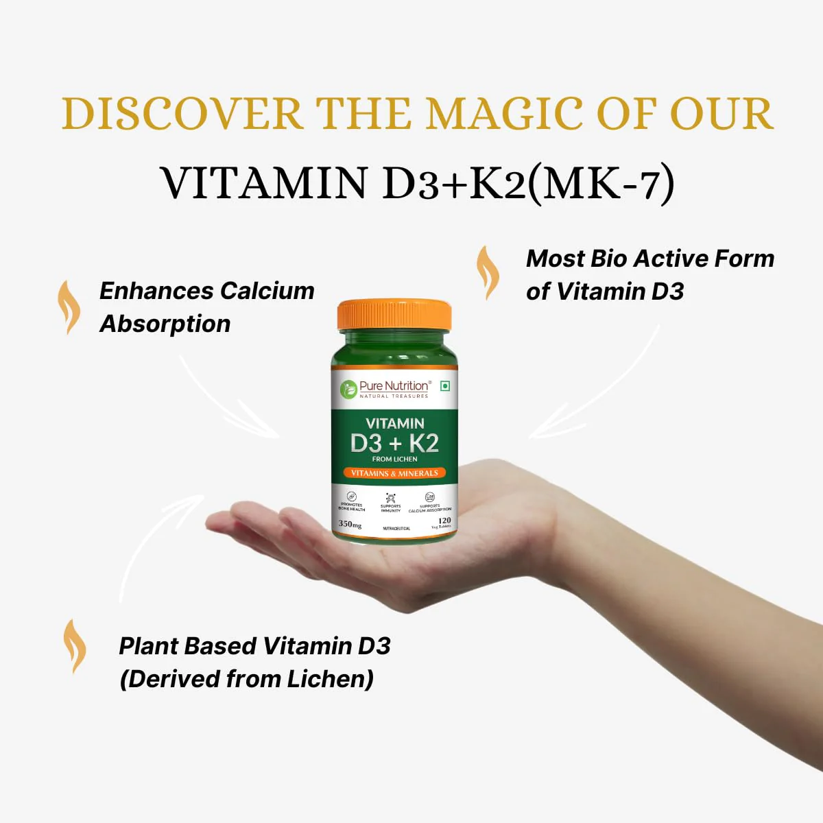 Vitamin D3 + K2 from Lichen - 120 Tablets - Image 4