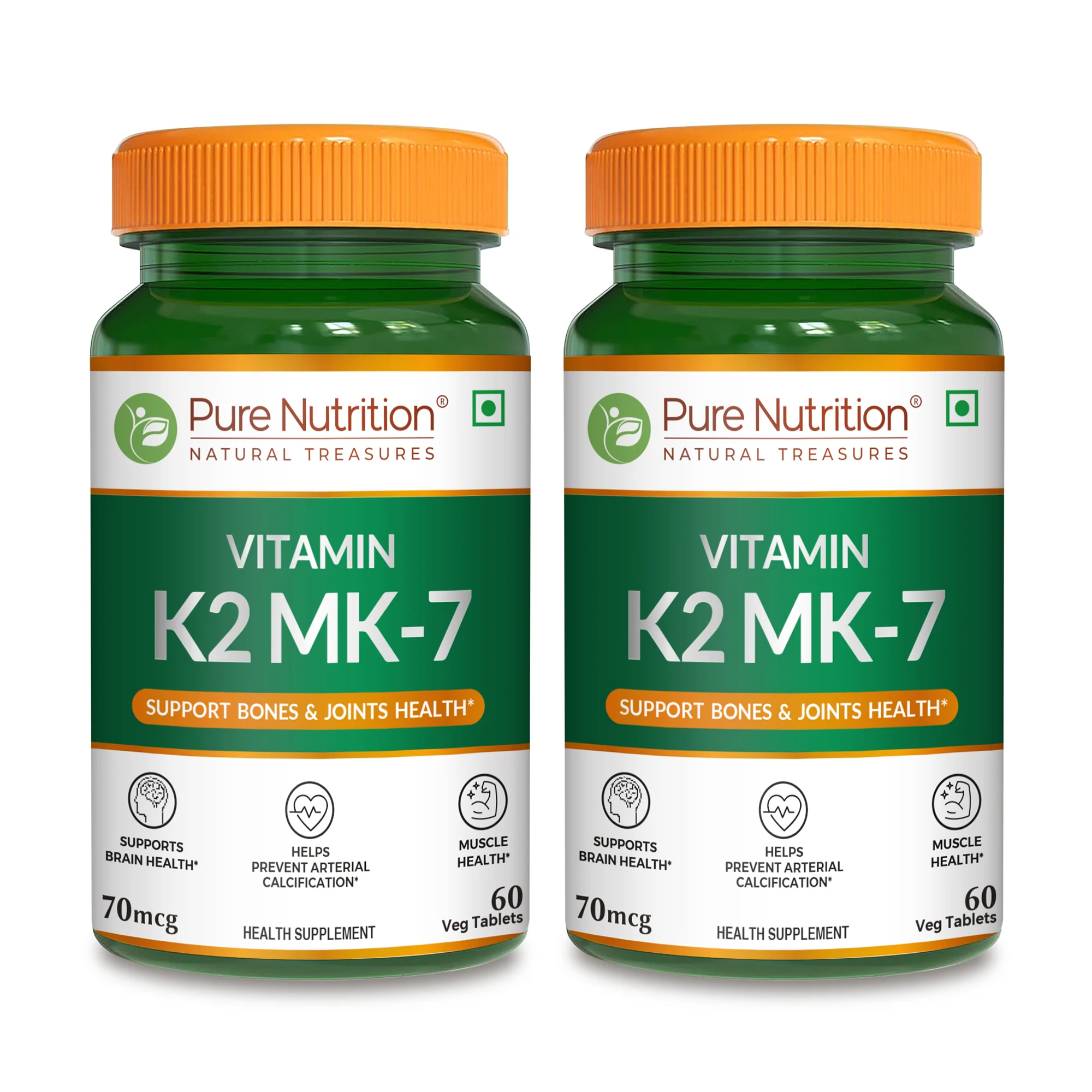 Pure Nutrition Vitamin K2 MK-7 with Vitamin D -60 veg tablets | 55 mcg K2 + 15 mcg D for Bone & Heart Health - Image 6