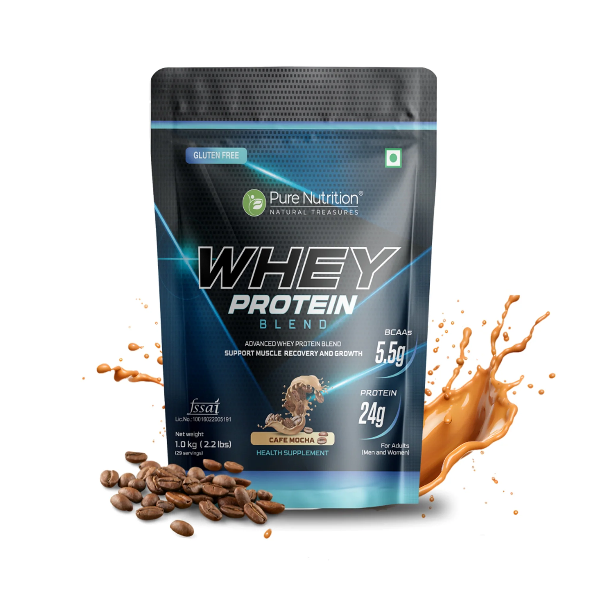 Whey Protein Blend for Muscle Recovery & Growth, 5.5g BCAA, Cafe Mocha - 1Kg - Image 7